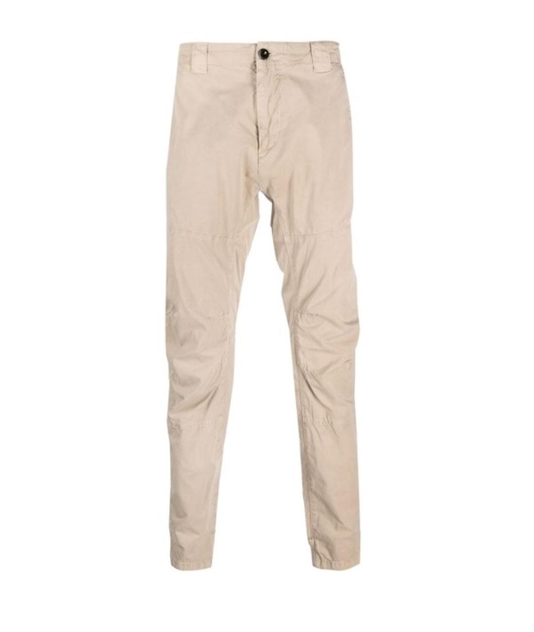 CP COMPANY Бежевые хлопко-эластановые повседневные брюки, фото 1