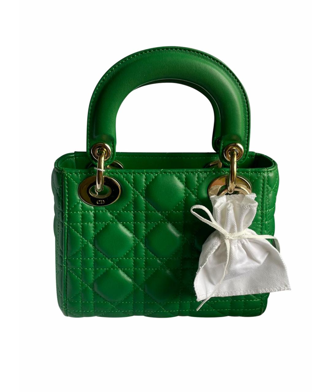 CHRISTIAN DIOR PRE-OWNED Зеленая кожаная сумка с короткими ручками, фото 1