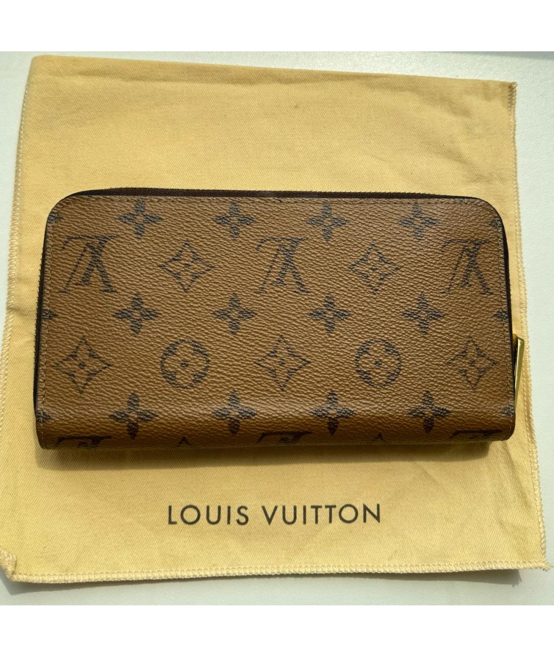 LOUIS VUITTON Коричневый кошелек, фото 9