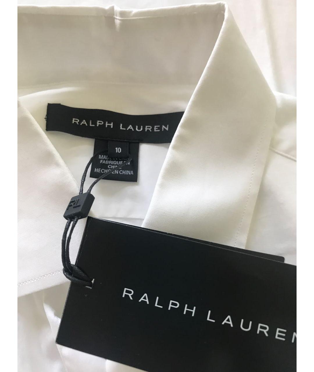 RALPH LAUREN Белая хлопковая блузы, фото 5