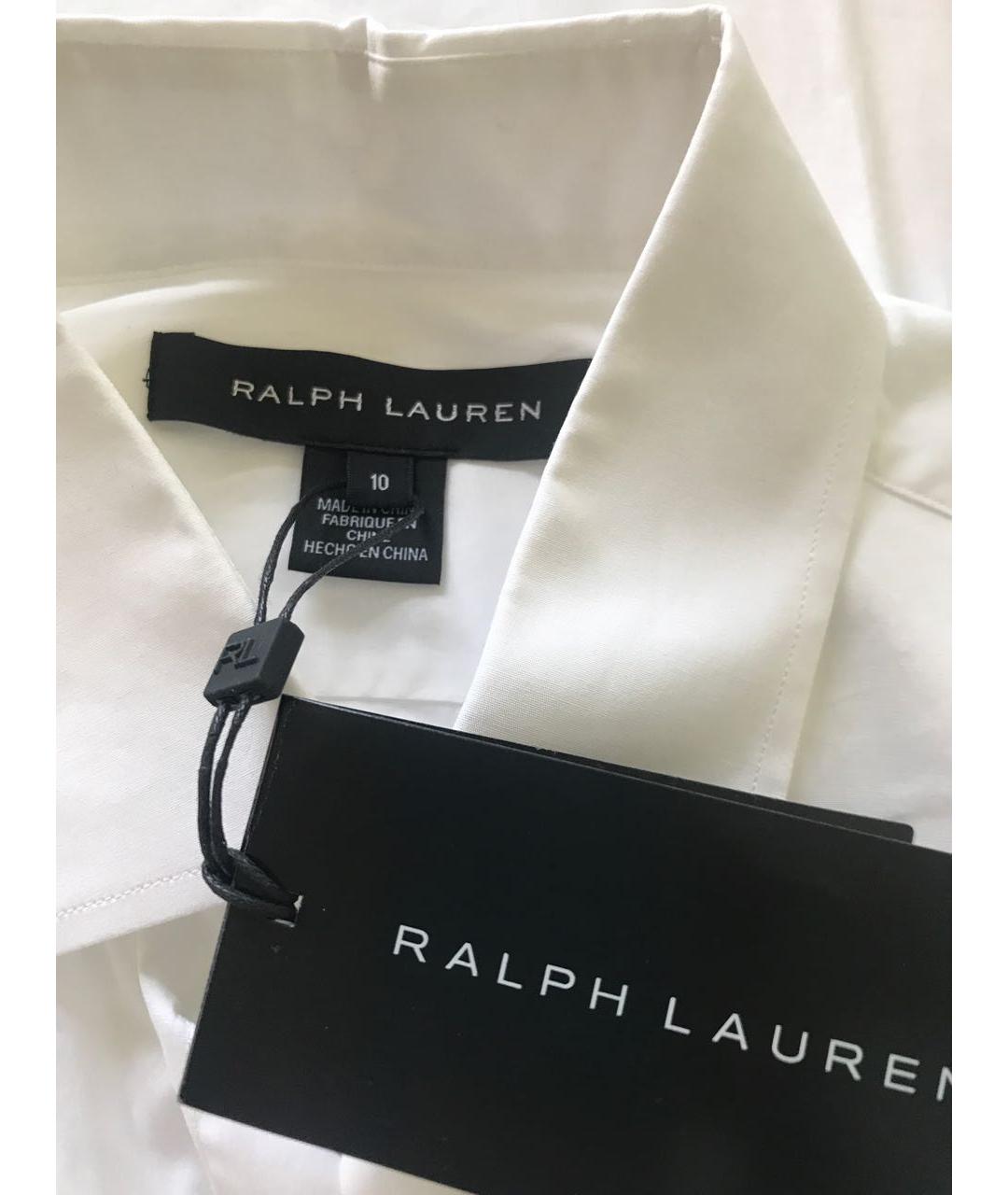 RALPH LAUREN Белая хлопковая блузы, фото 4