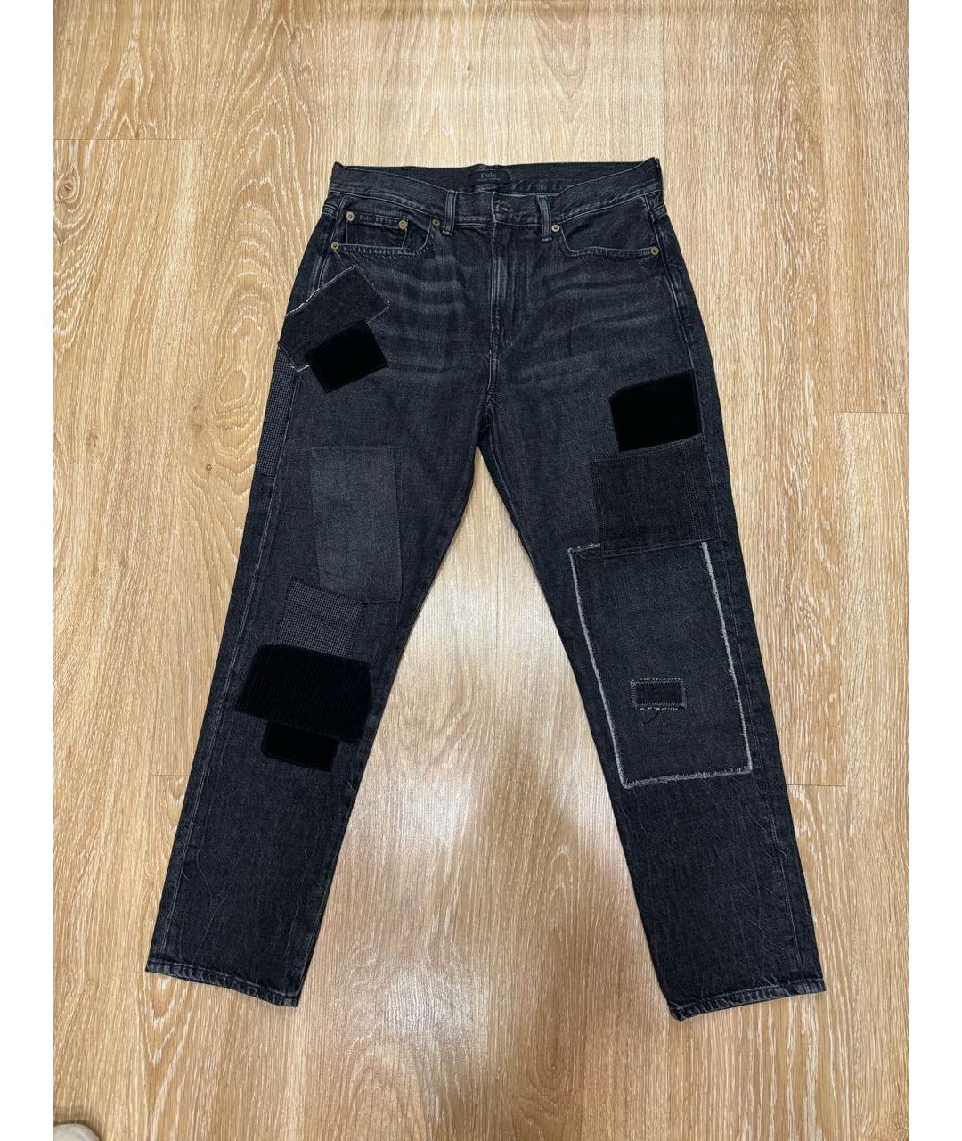 POLO RALPH LAUREN Серые хлопковые прямые джинсы, фото 9