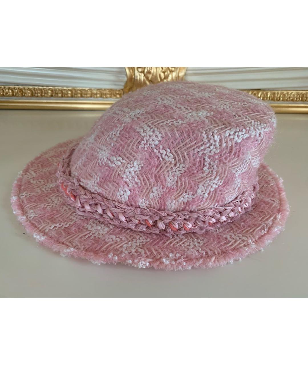 CHANEL Розовая шерстяная шляпа, фото 4
