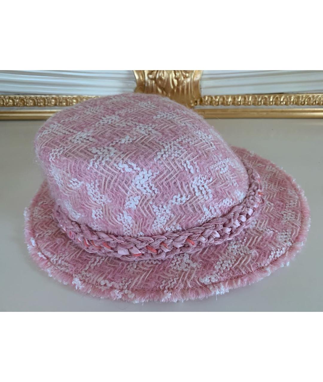 CHANEL Розовая шерстяная шляпа, фото 2