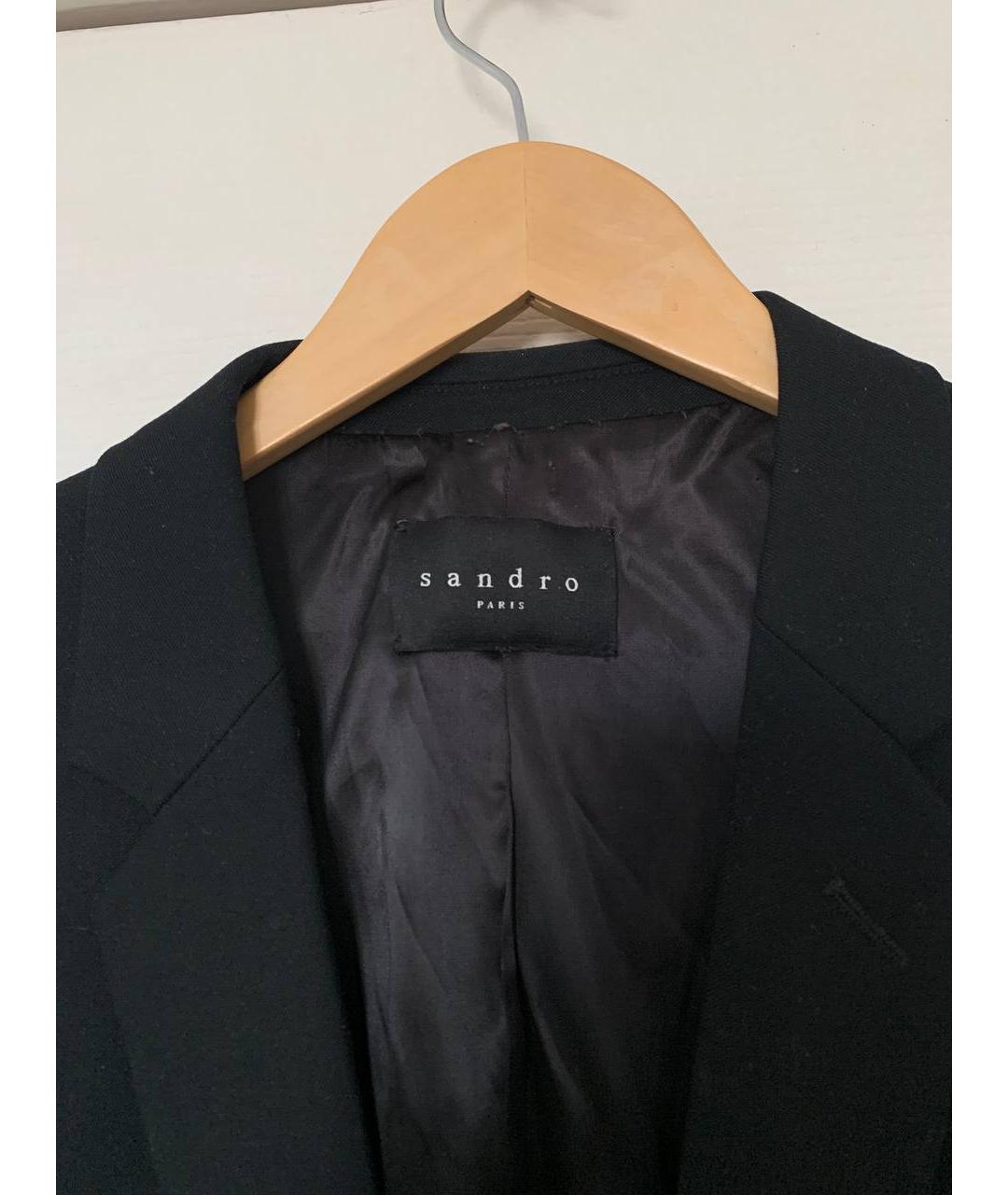 SANDRO Черный шерстяной пиджак, фото 4