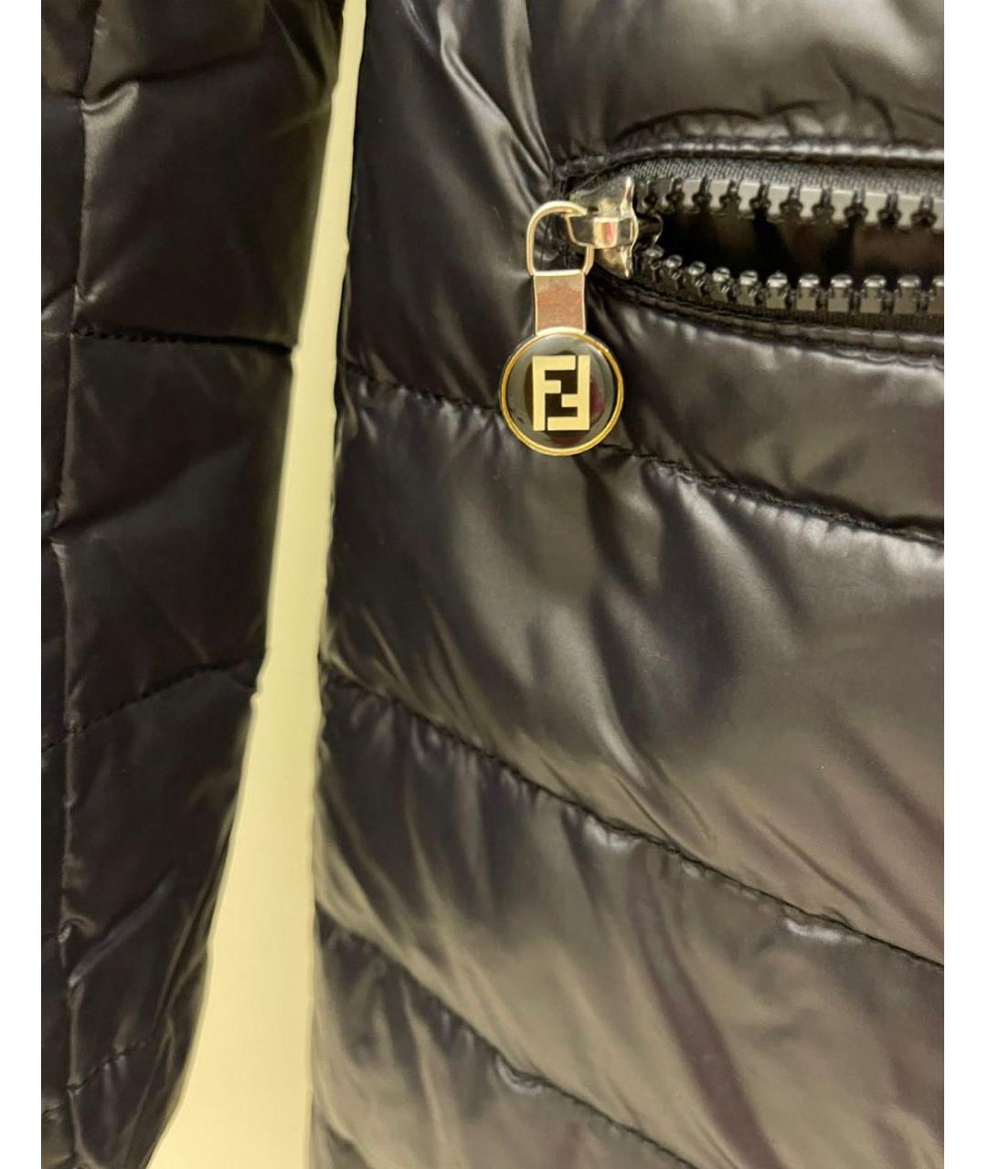 FENDI Черное полиэстеровое пальто, фото 5