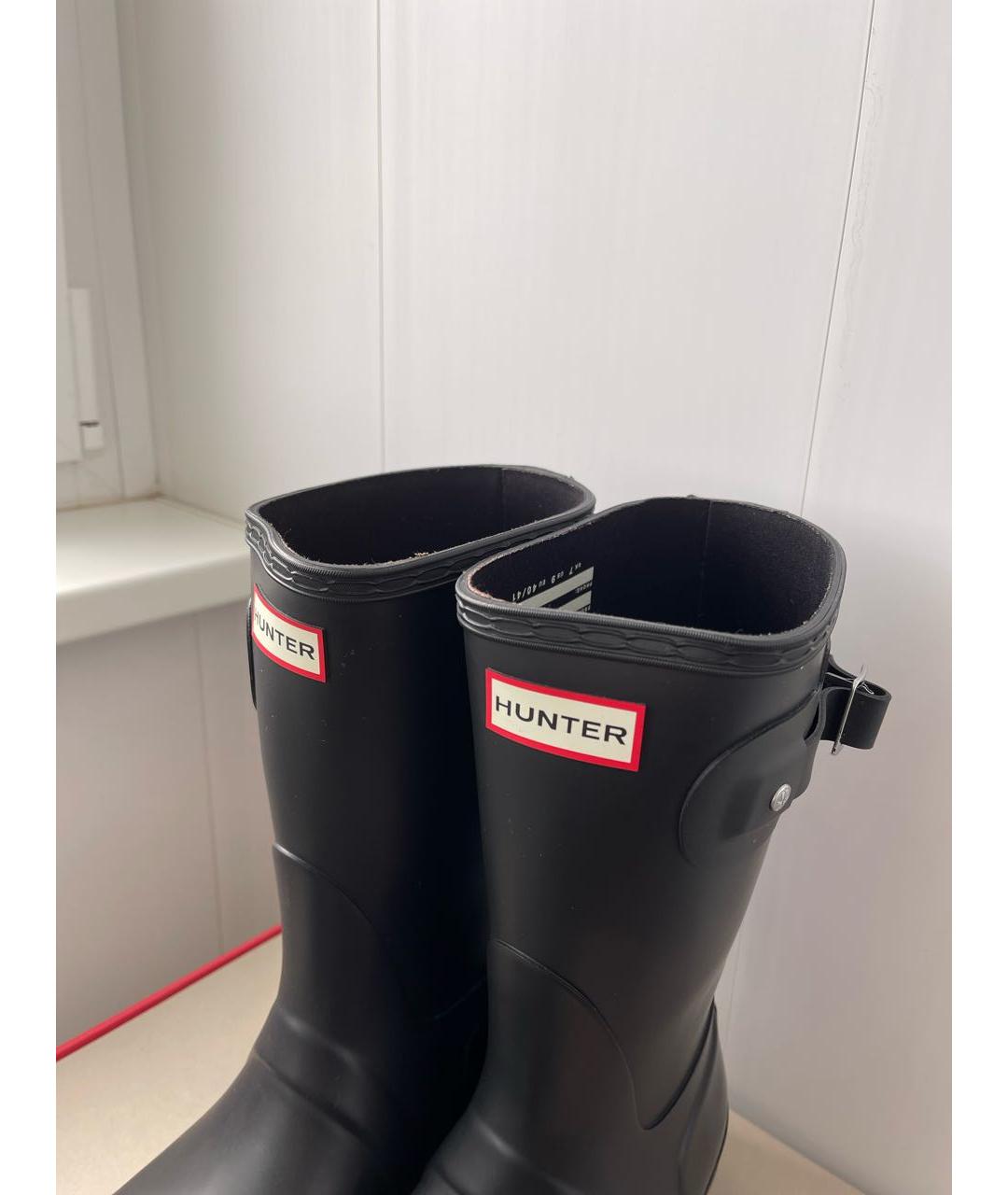 HUNTER Черные резиновые сапоги, фото 7