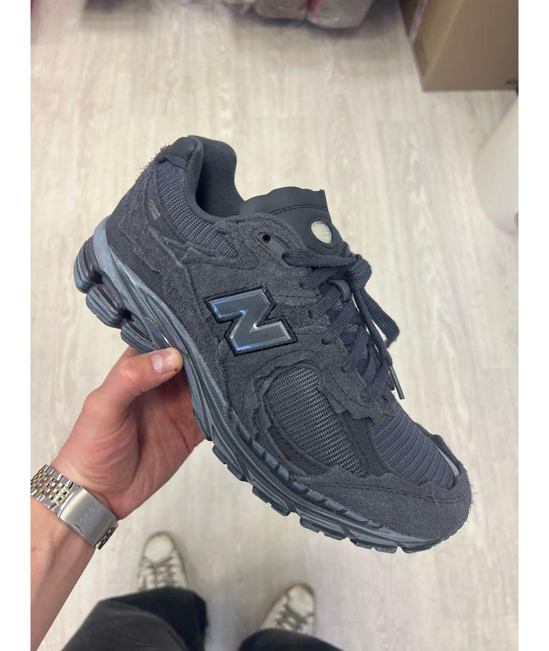 NEW BALANCE Антрацитовые замшевые низкие кроссовки / кеды, фото 2