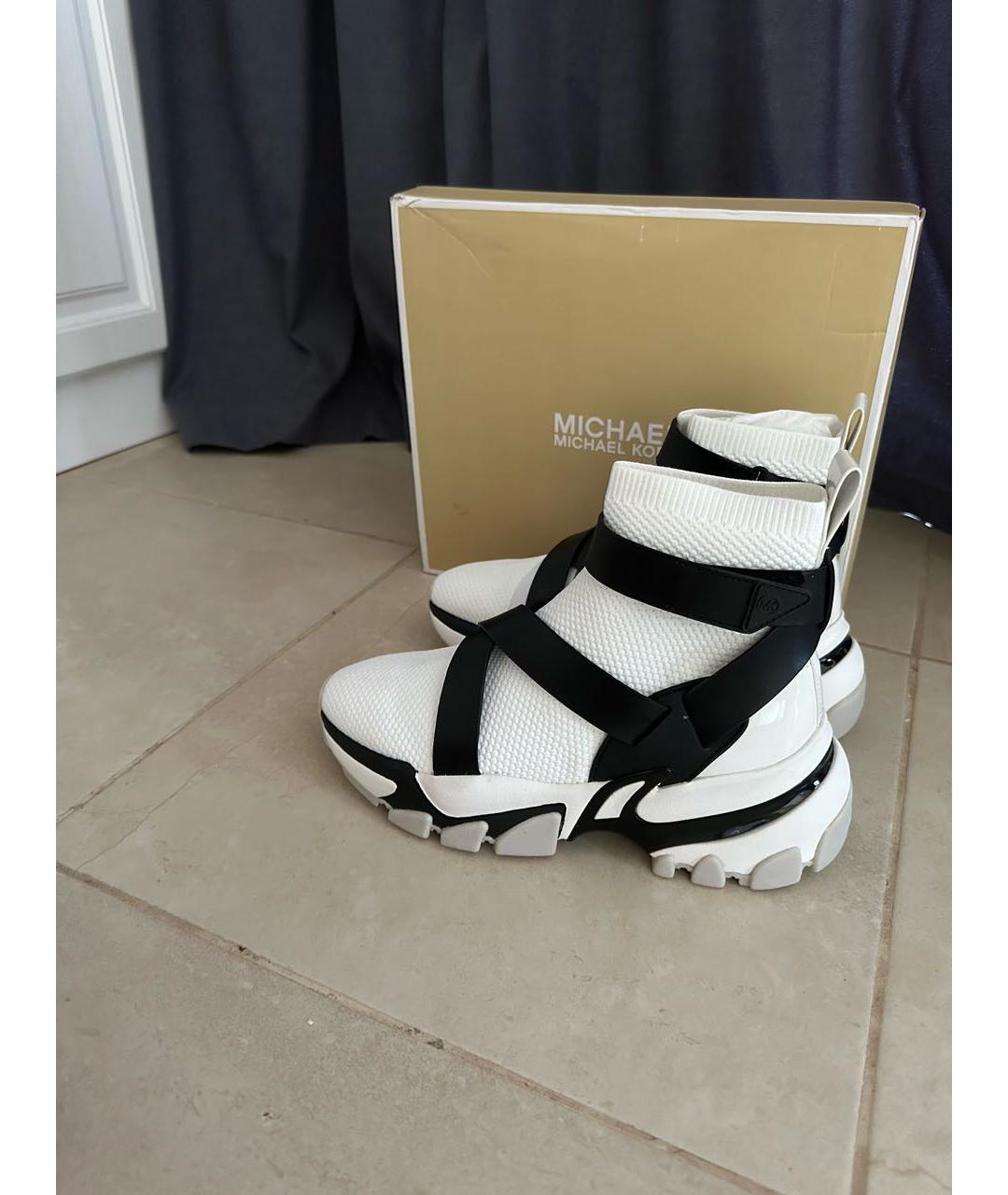 MICHAEL KORS Белые текстильные кроссовки, фото 6