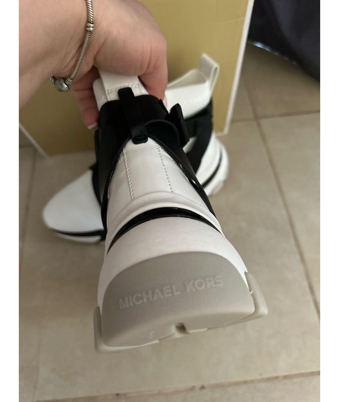 MICHAEL KORS Белые текстильные кроссовки, фото 3