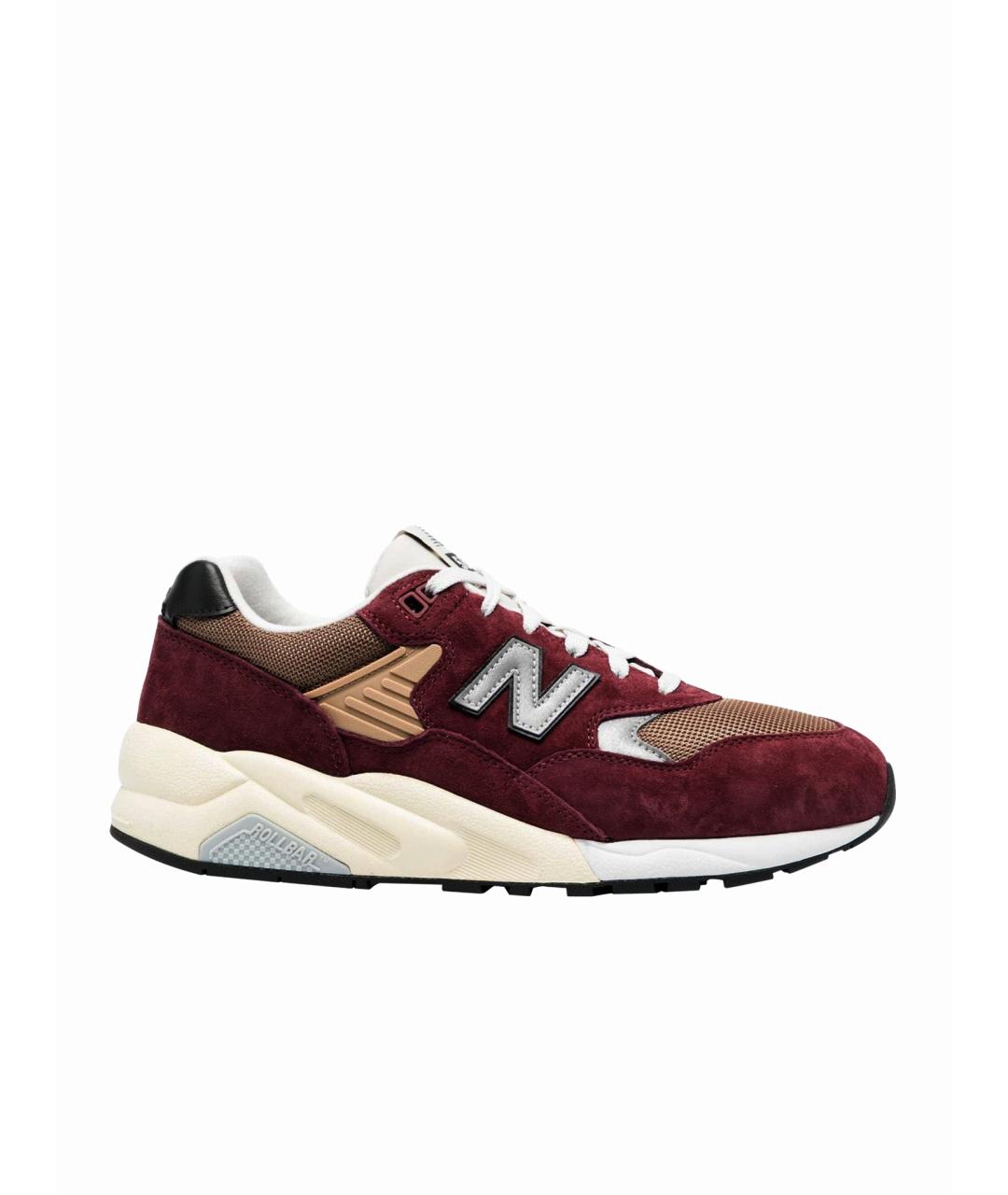 NEW BALANCE Бордовые кожаные низкие кроссовки / кеды, фото 1