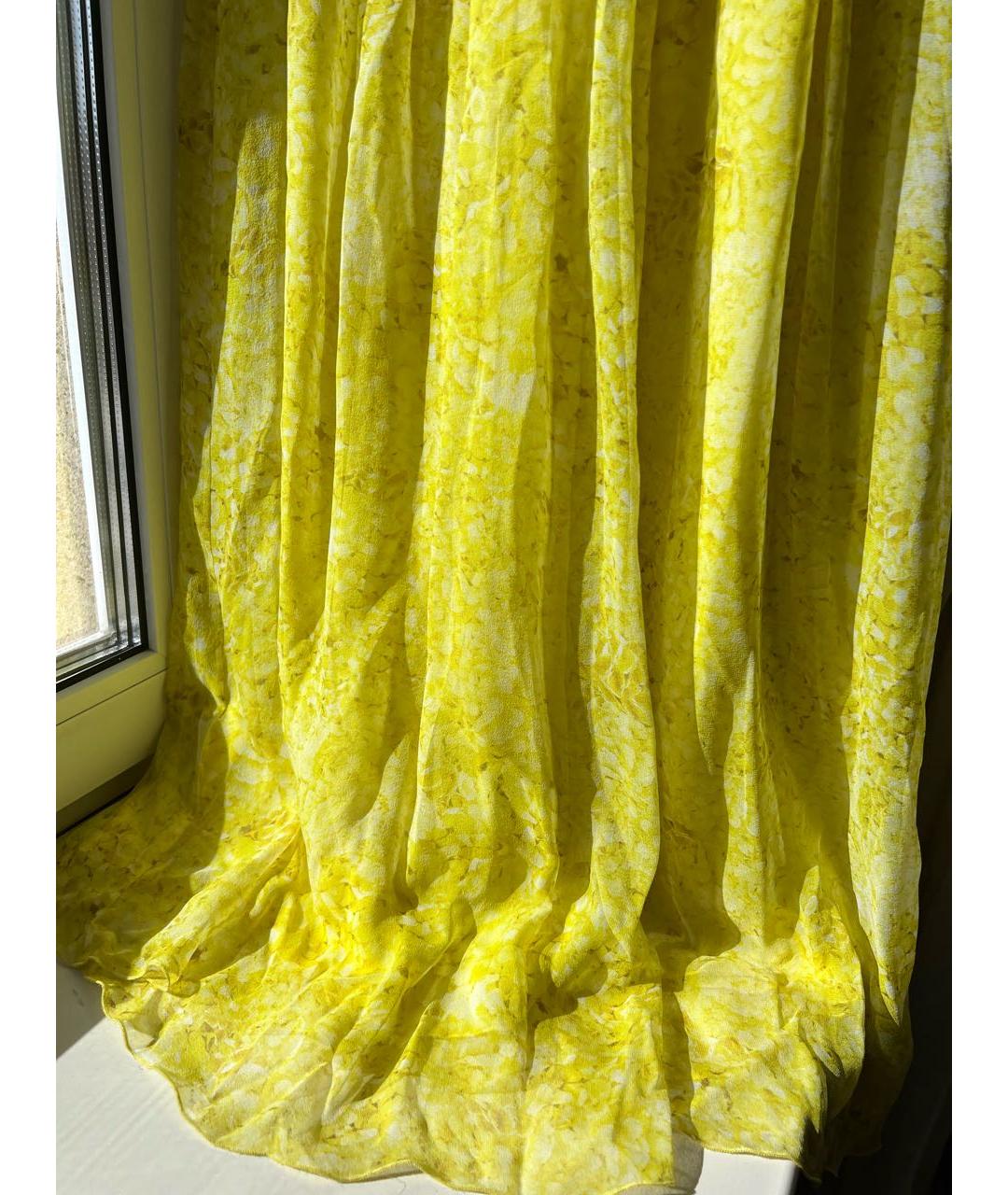 GIAMBATTISTA VALLI Желтая шелковая юбка макси, фото 3