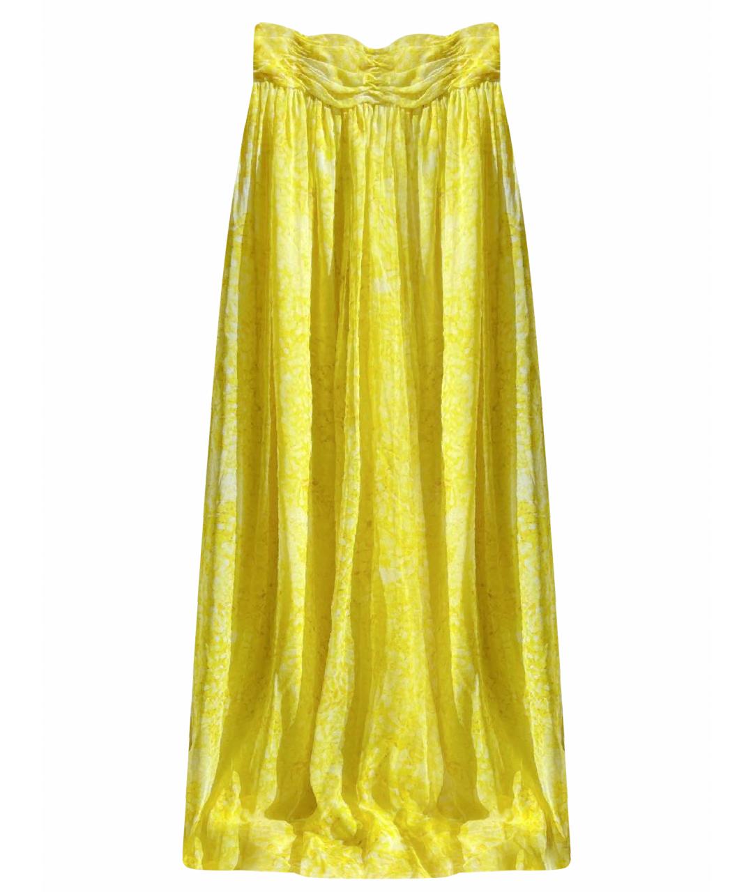 GIAMBATTISTA VALLI Желтая шелковая юбка макси, фото 1