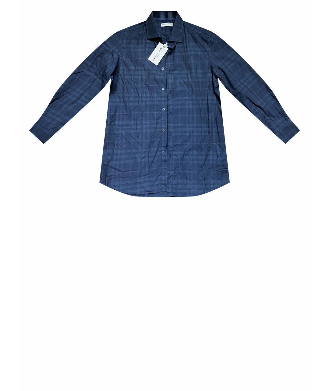 BURBERRY Темно-синяя хлопковая кэжуал рубашка, фото 1