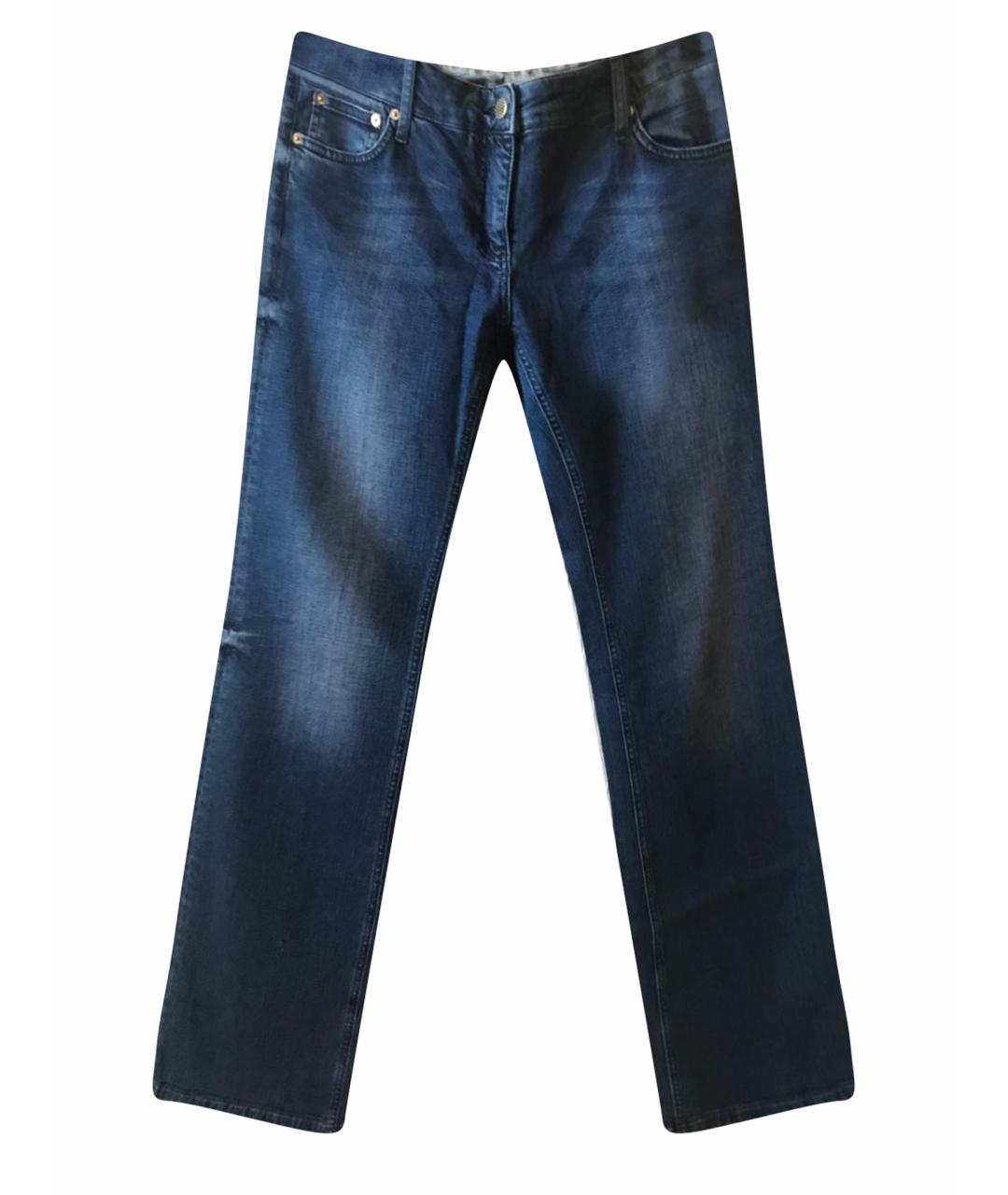 ROBERTO CAVALLI Темно-синие хлопковые джинсы клеш, фото 1