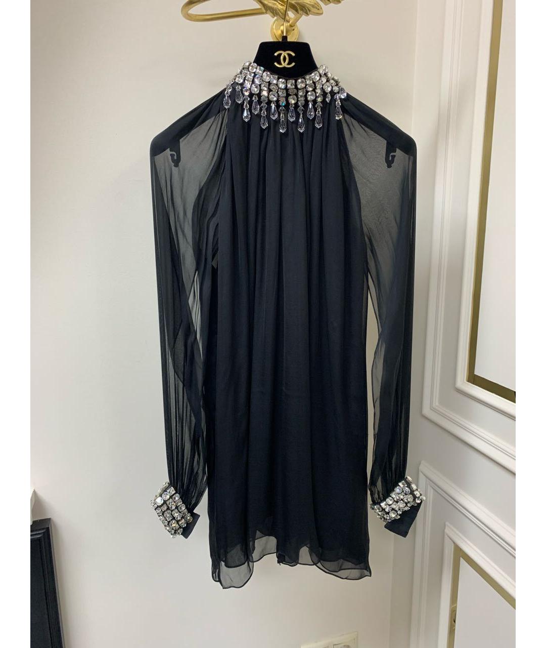 AZZARO Черная шелковая блузы, фото 2