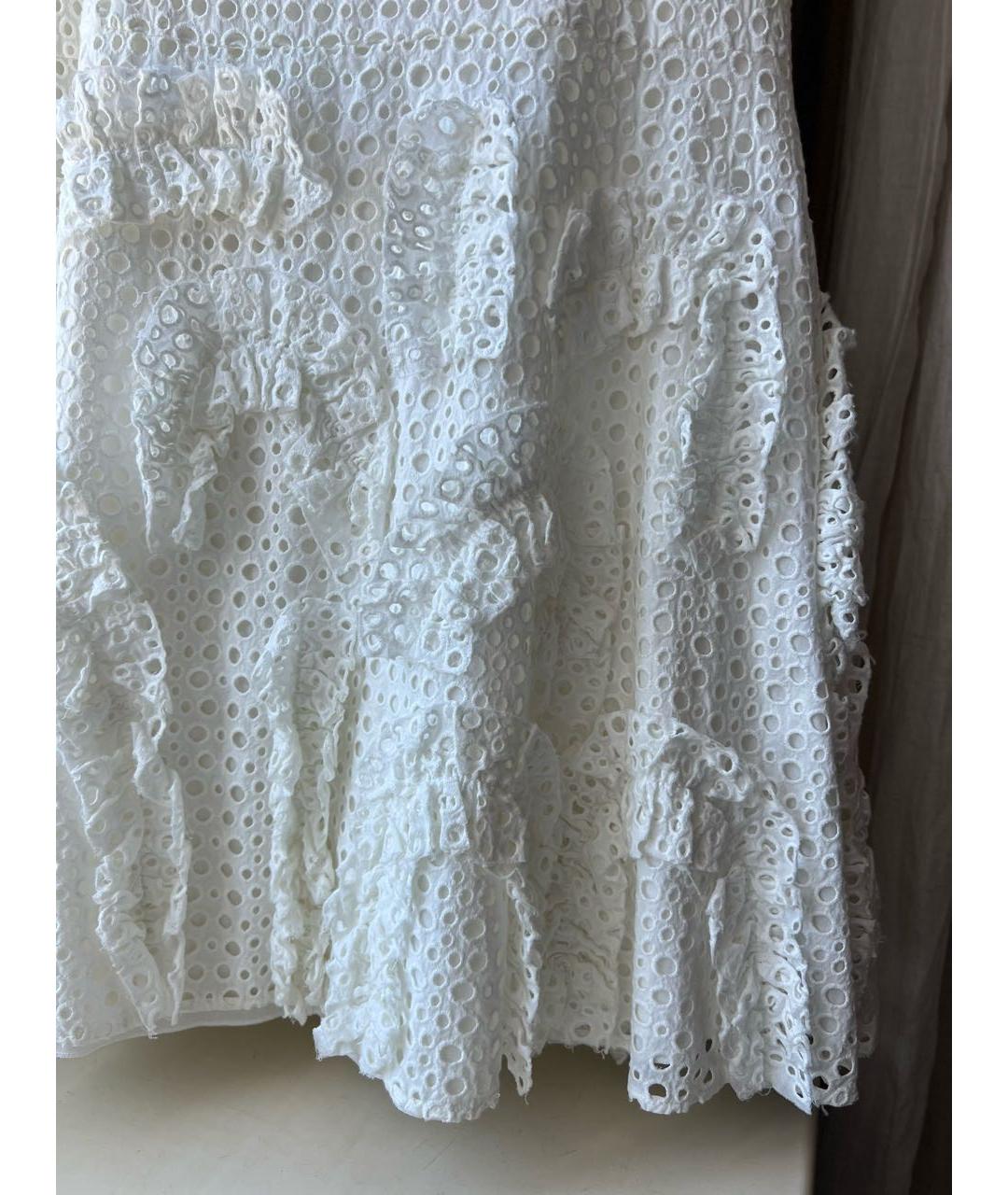 OSCAR DE LA RENTA Белое хлопковое повседневное платье, фото 5