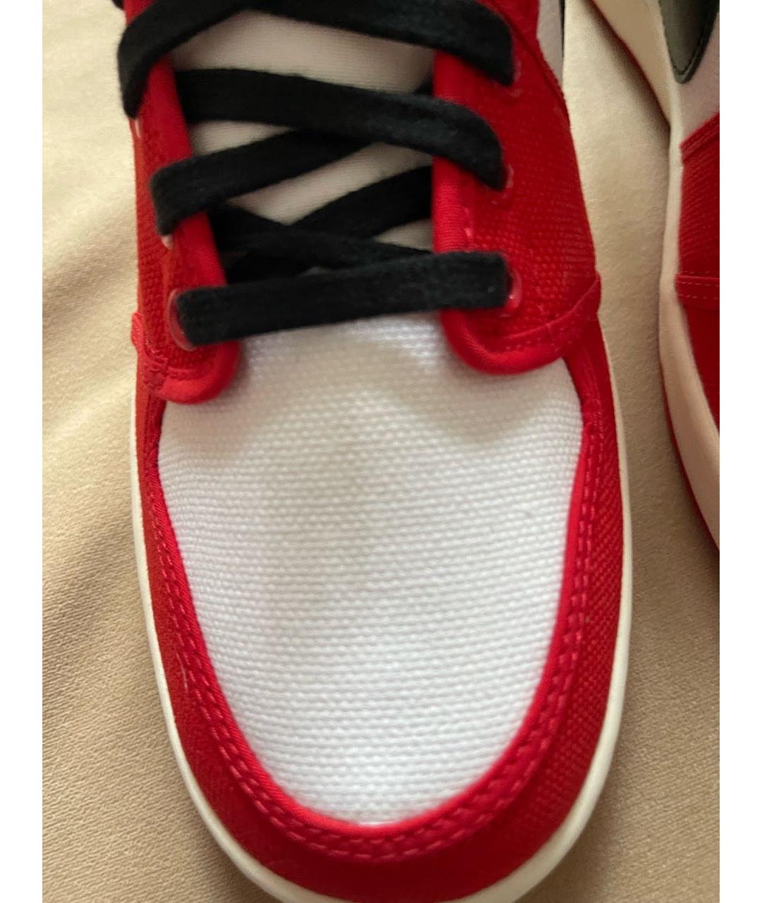JORDAN Красные текстильные высокие кроссовки / кеды, фото 5