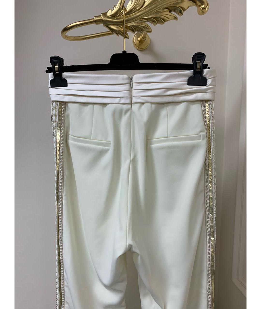 BADGLEY MISCHKA Белые прямые брюки, фото 6