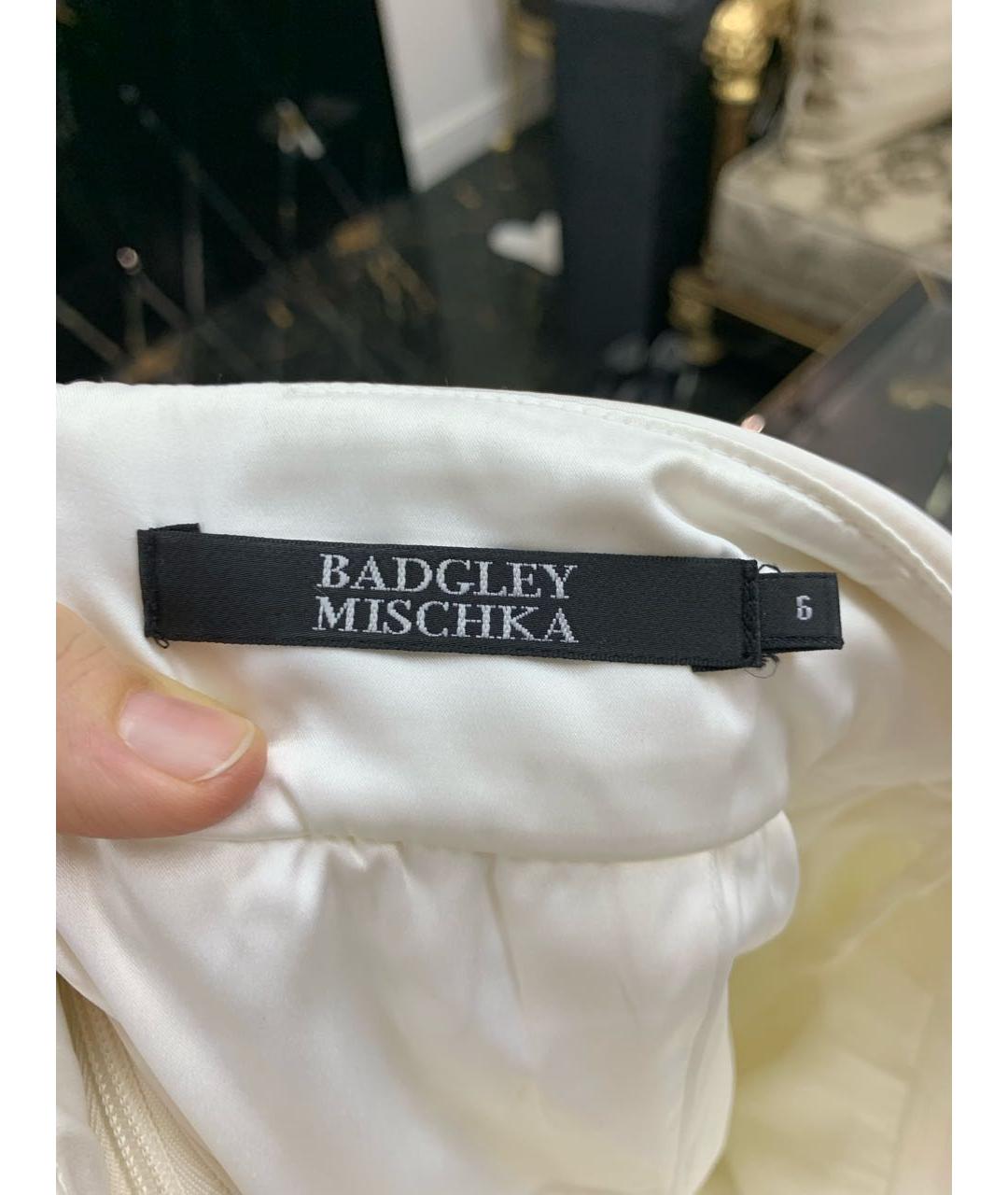 BADGLEY MISCHKA Белые прямые брюки, фото 5