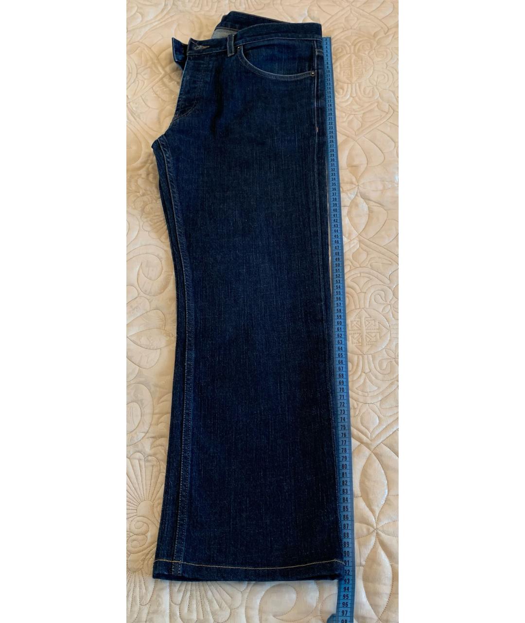 PRADA Темно-синие хлопковые прямые джинсы, фото 7