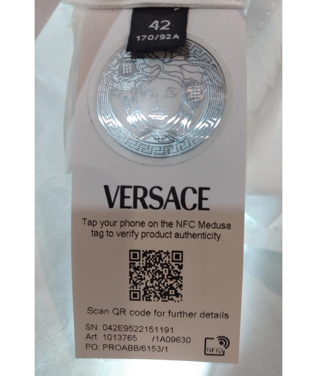 VERSACE Белая хлопковая рубашка, фото 7