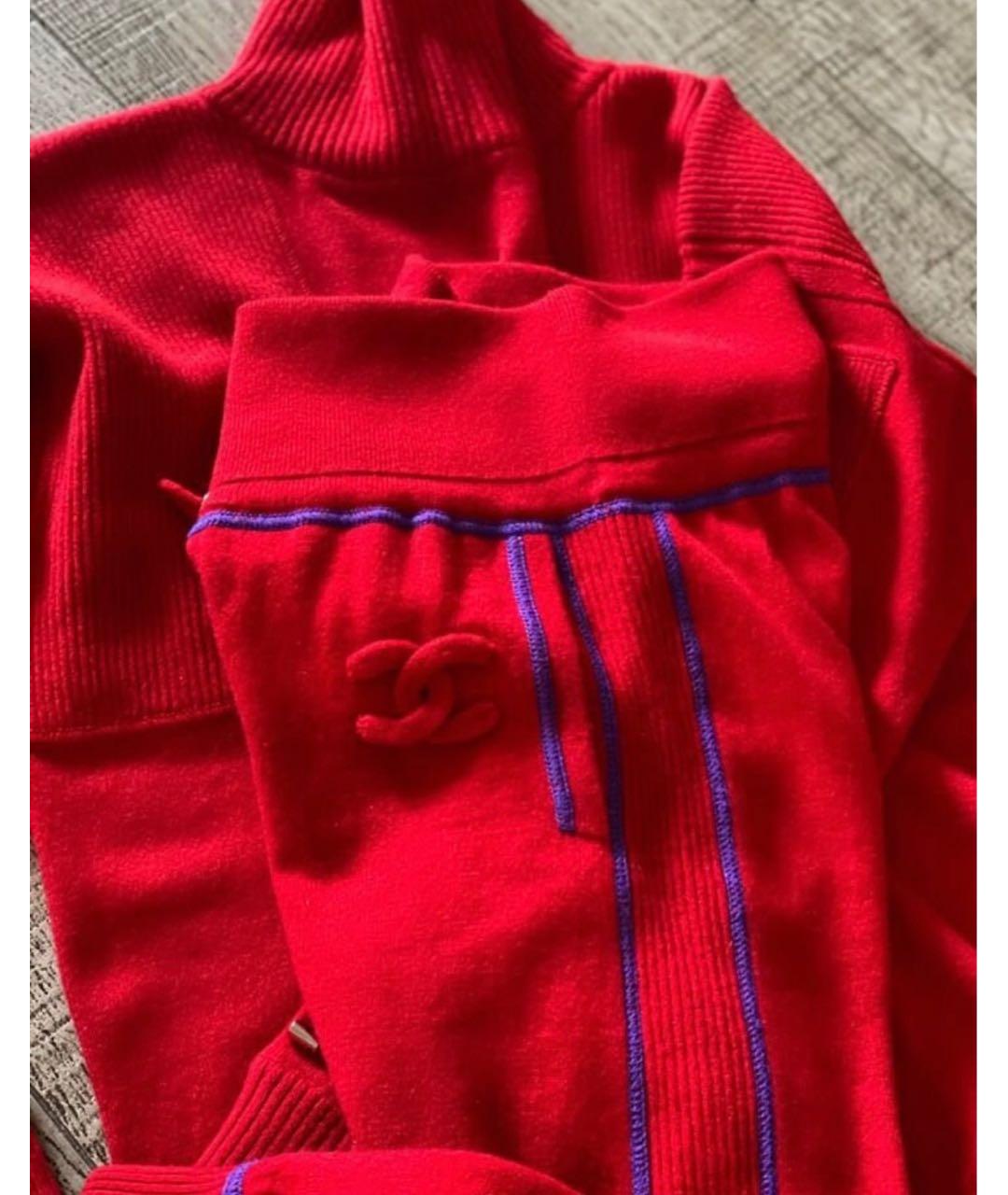 CHANEL Красный кашемировый костюм с брюками, фото 2