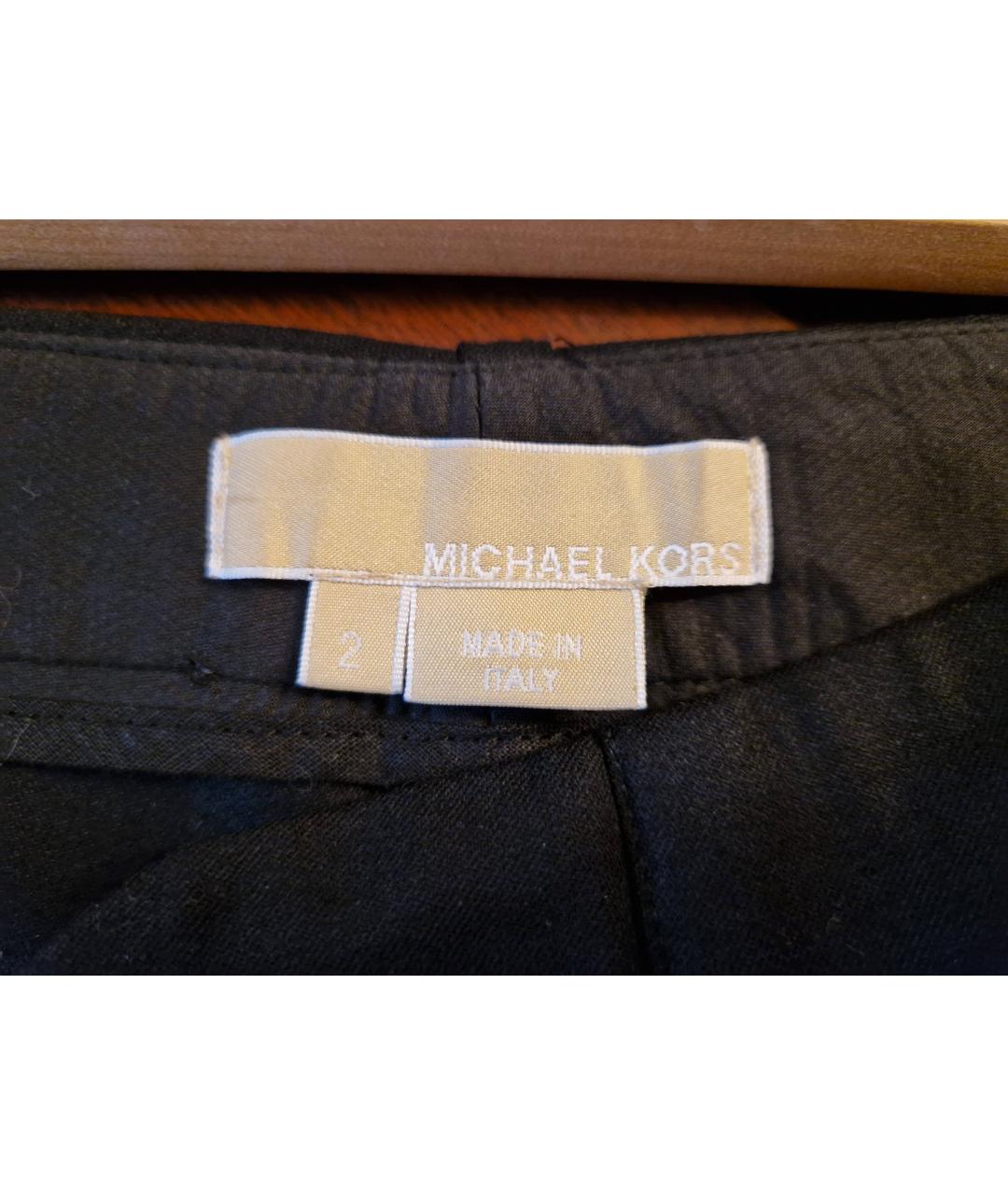 MICHAEL MICHAEL KORS Черные шерстяные брюки широкие, фото 4
