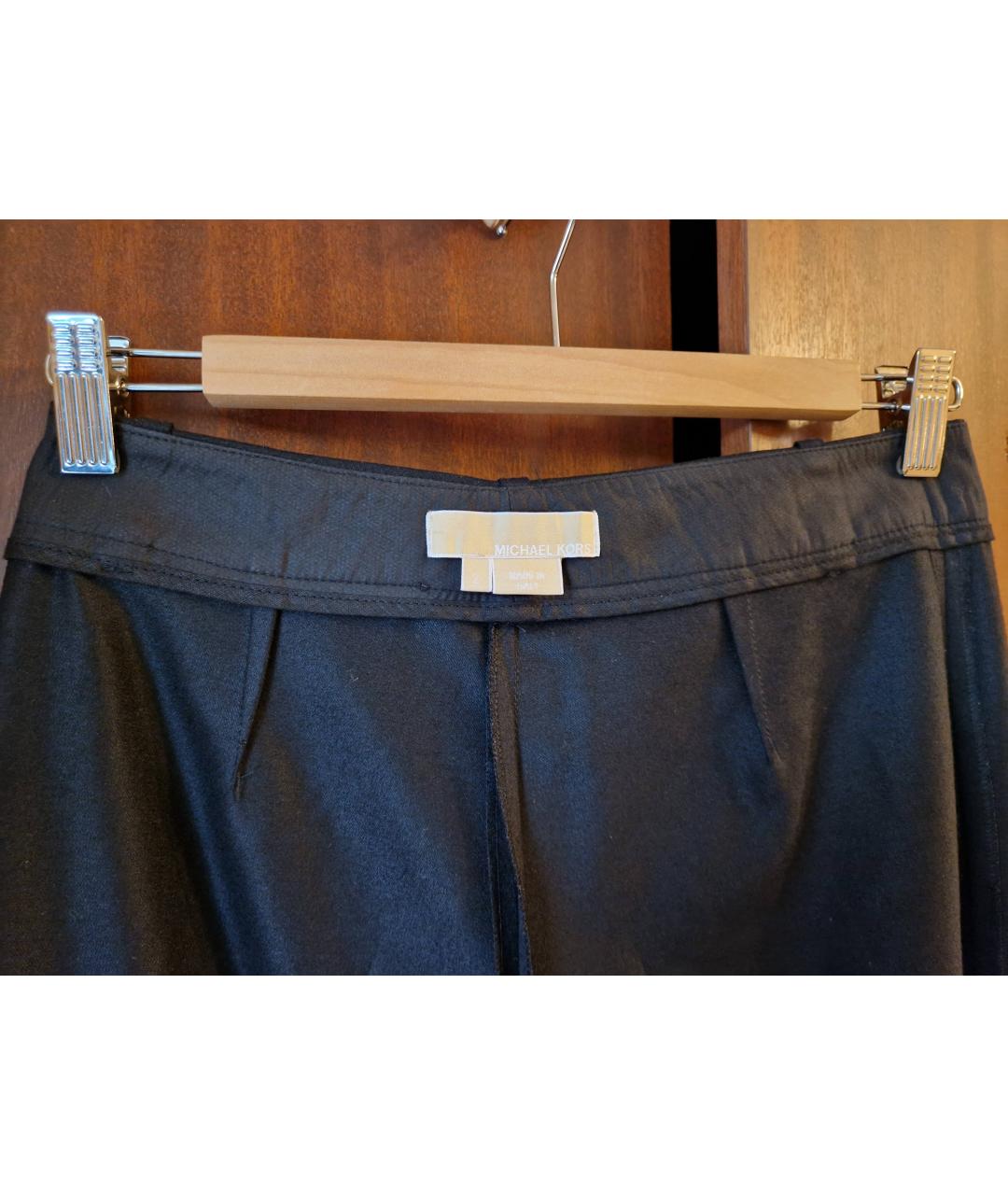 MICHAEL MICHAEL KORS Черные шерстяные брюки широкие, фото 3