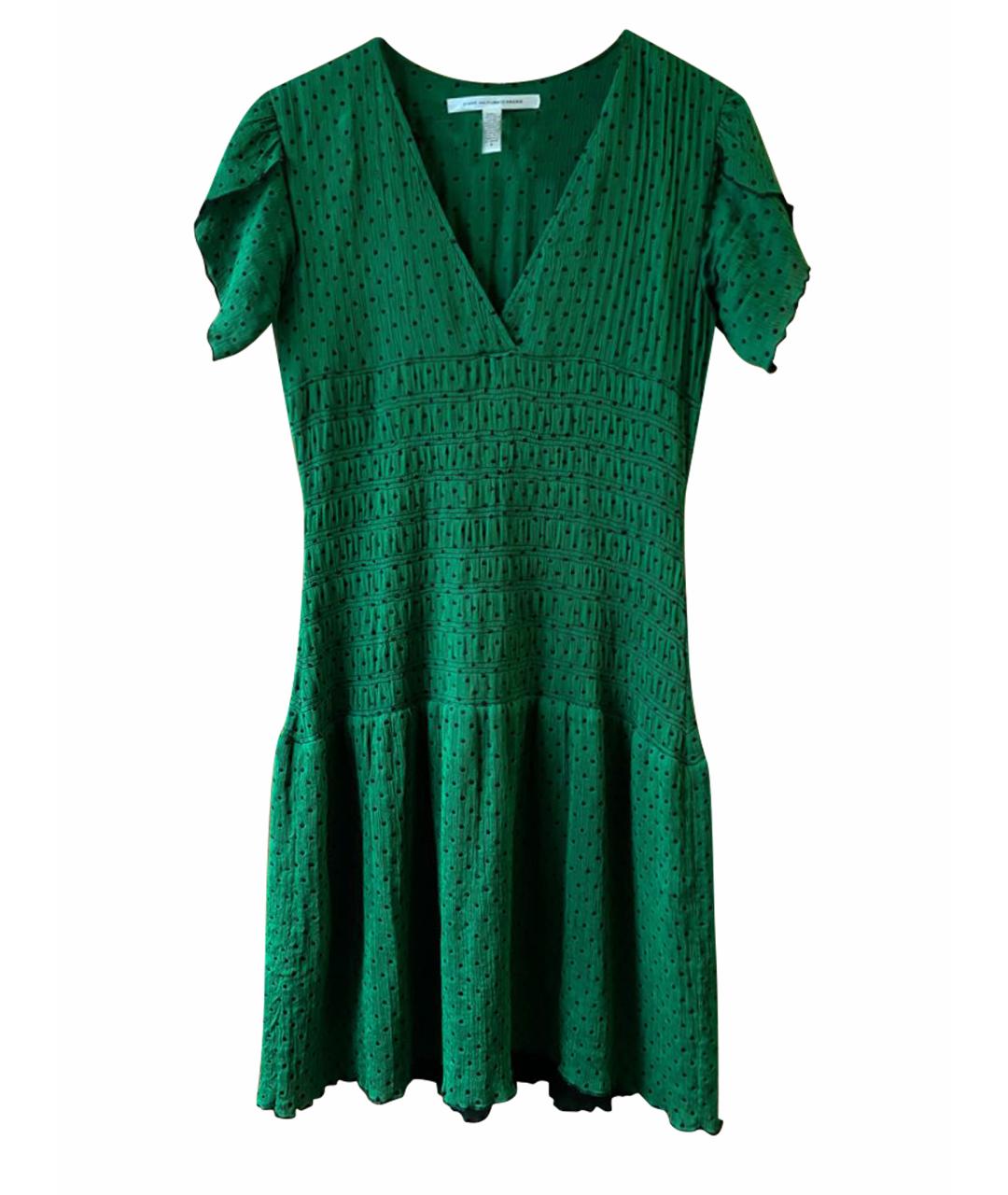 DIANE VON FURSTENBERG Зеленые шелковое повседневное платье, фото 1