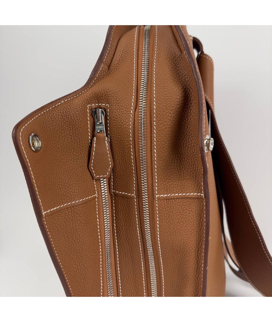 HERMES PRE-OWNED Коричневый кожаный рюкзак, фото 5