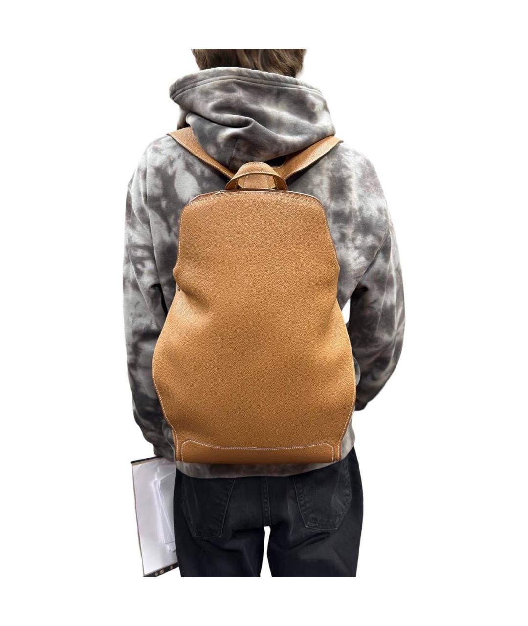 HERMES PRE-OWNED Коричневый кожаный рюкзак, фото 7