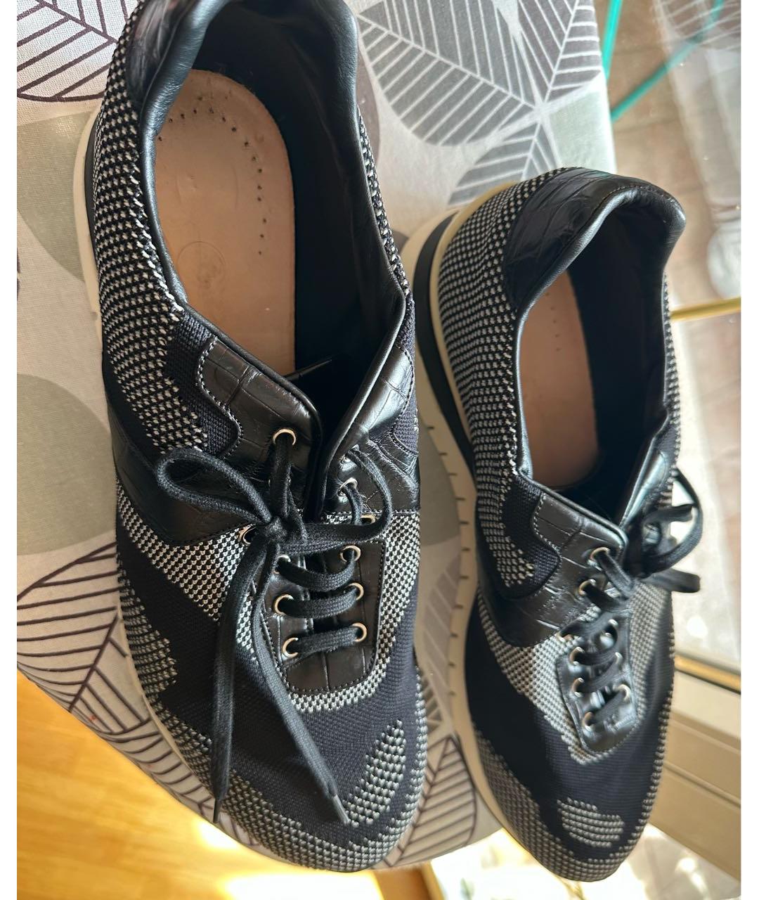 STEFANO RICCI Черные кожаные высокие кроссовки / кеды, фото 3