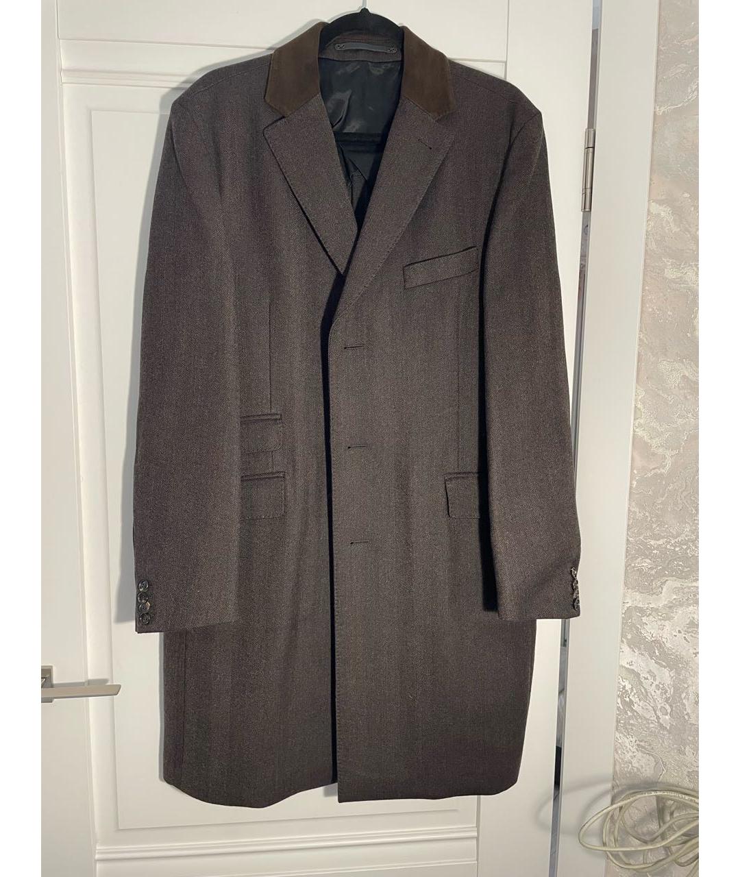 EDUARD DRESSLER Коричневое шерстяное пальто, фото 6