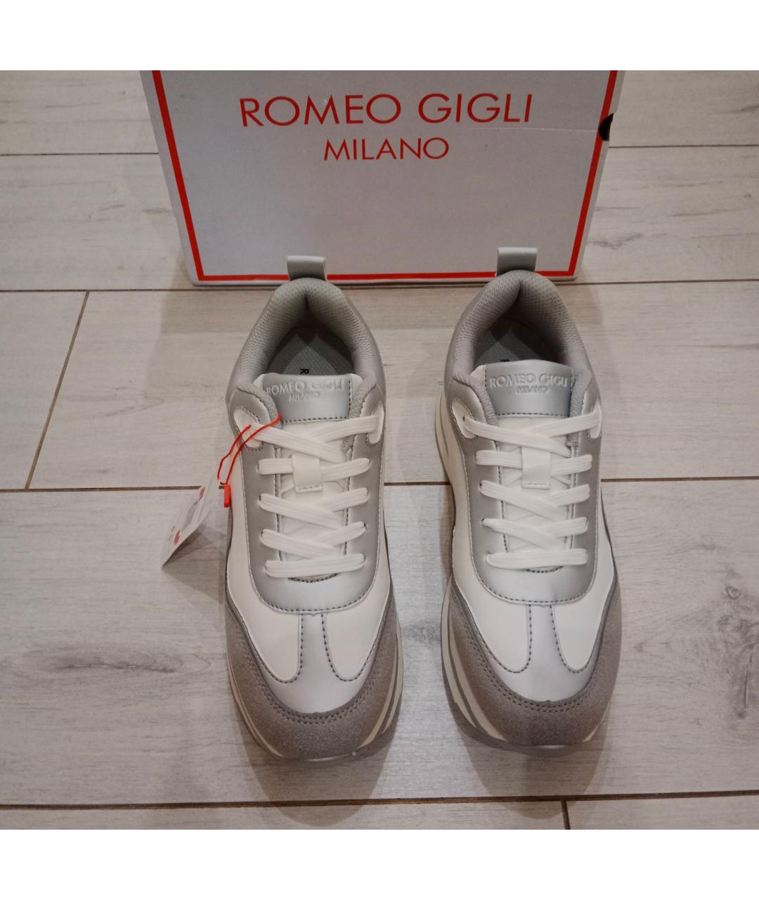ROMEO GIGLI Белые кожаные кроссовки, фото 4