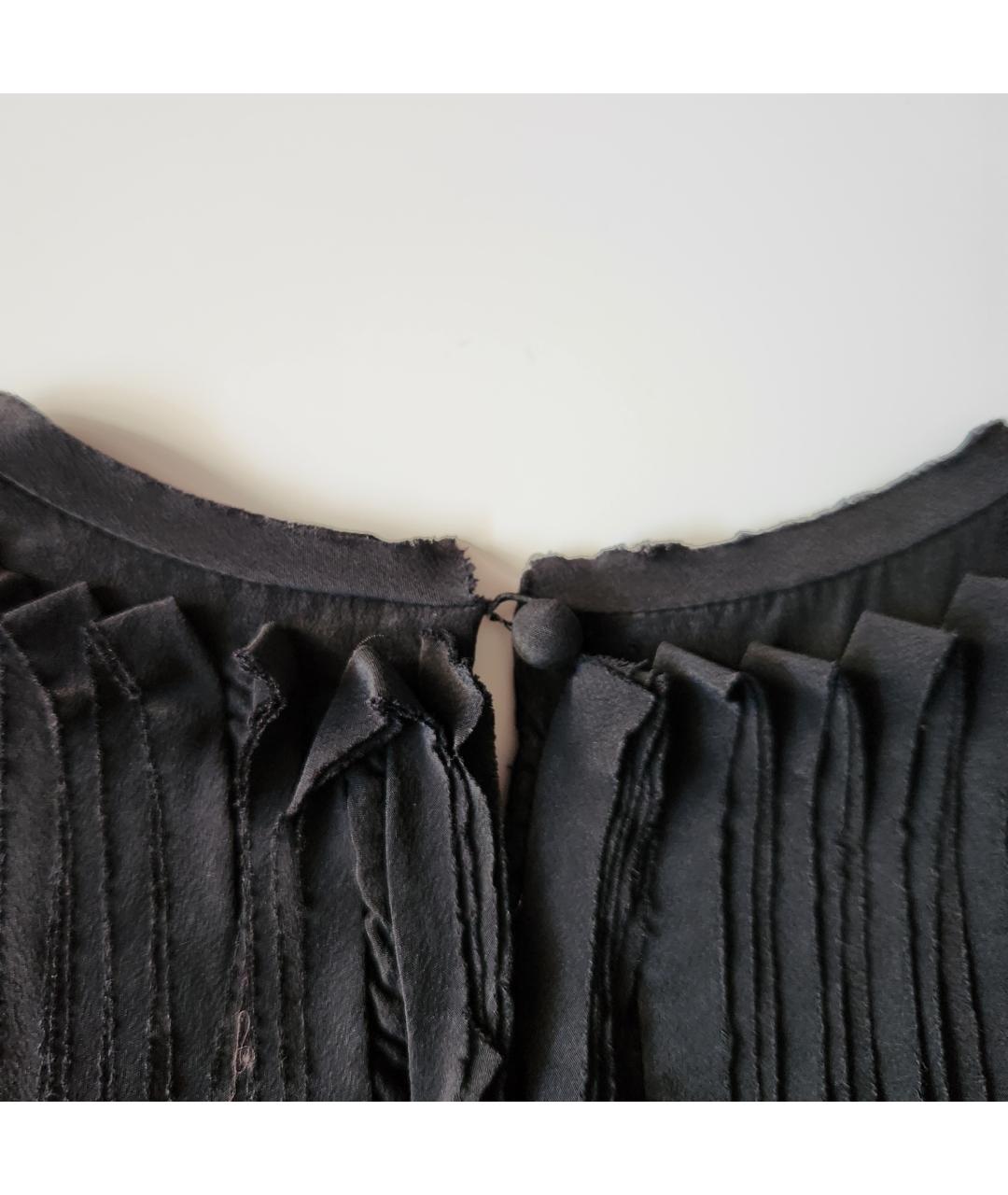 BCBG MAXAZRIA Антрацитовая шелковая блузы, фото 8