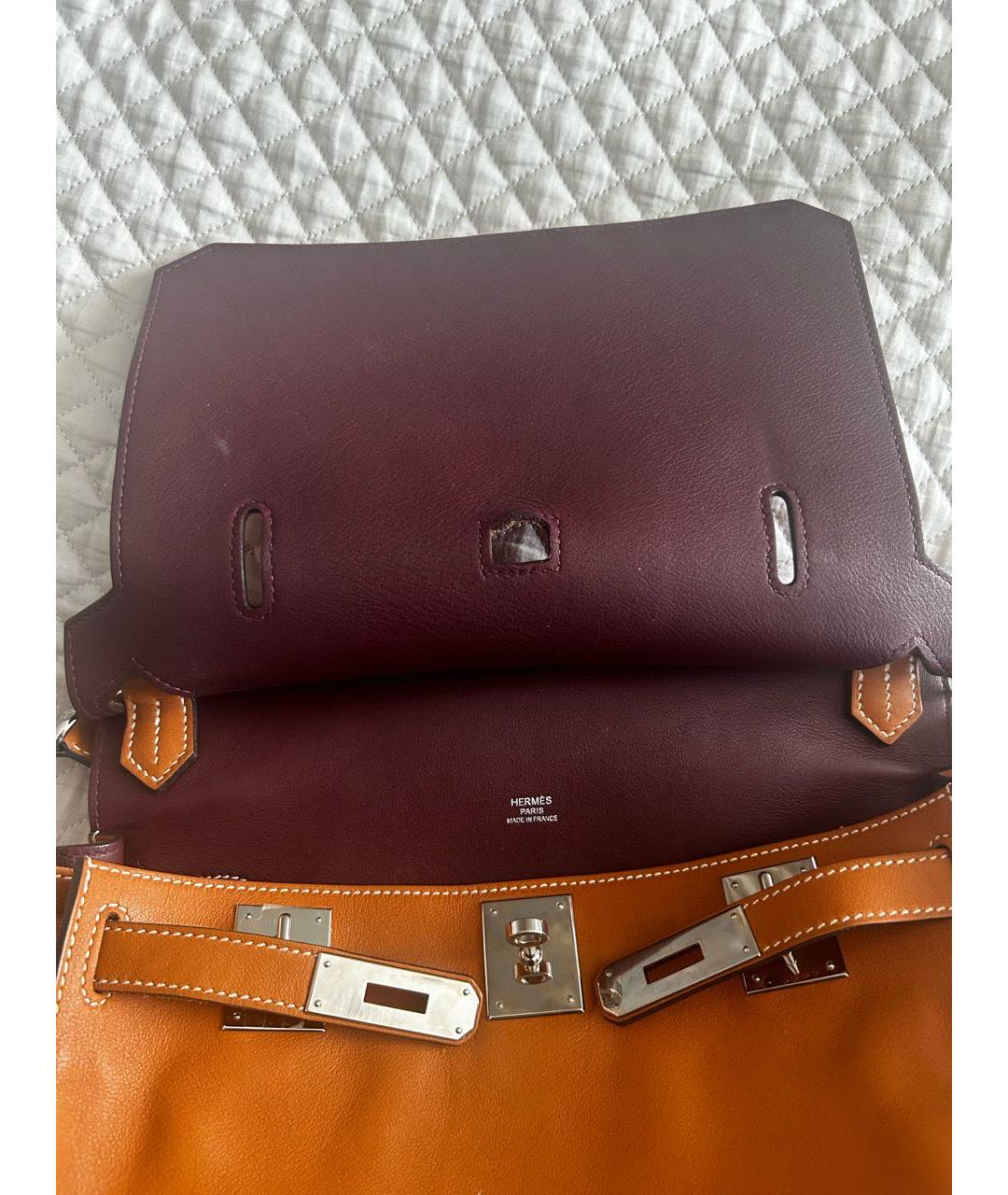 HERMES PRE-OWNED Оранжевая кожаная сумка через плечо, фото 7