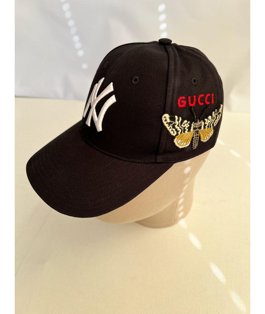 GUCCI Черная хлопковая кепка, фото 2
