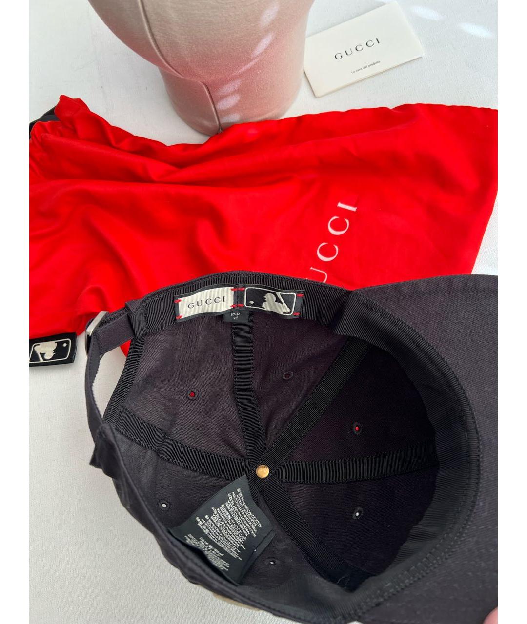 GUCCI Черная хлопковая кепка, фото 5