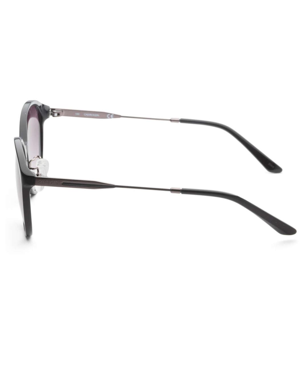 CALVIN KLEIN Черные пластиковые солнцезащитные очки, фото 2