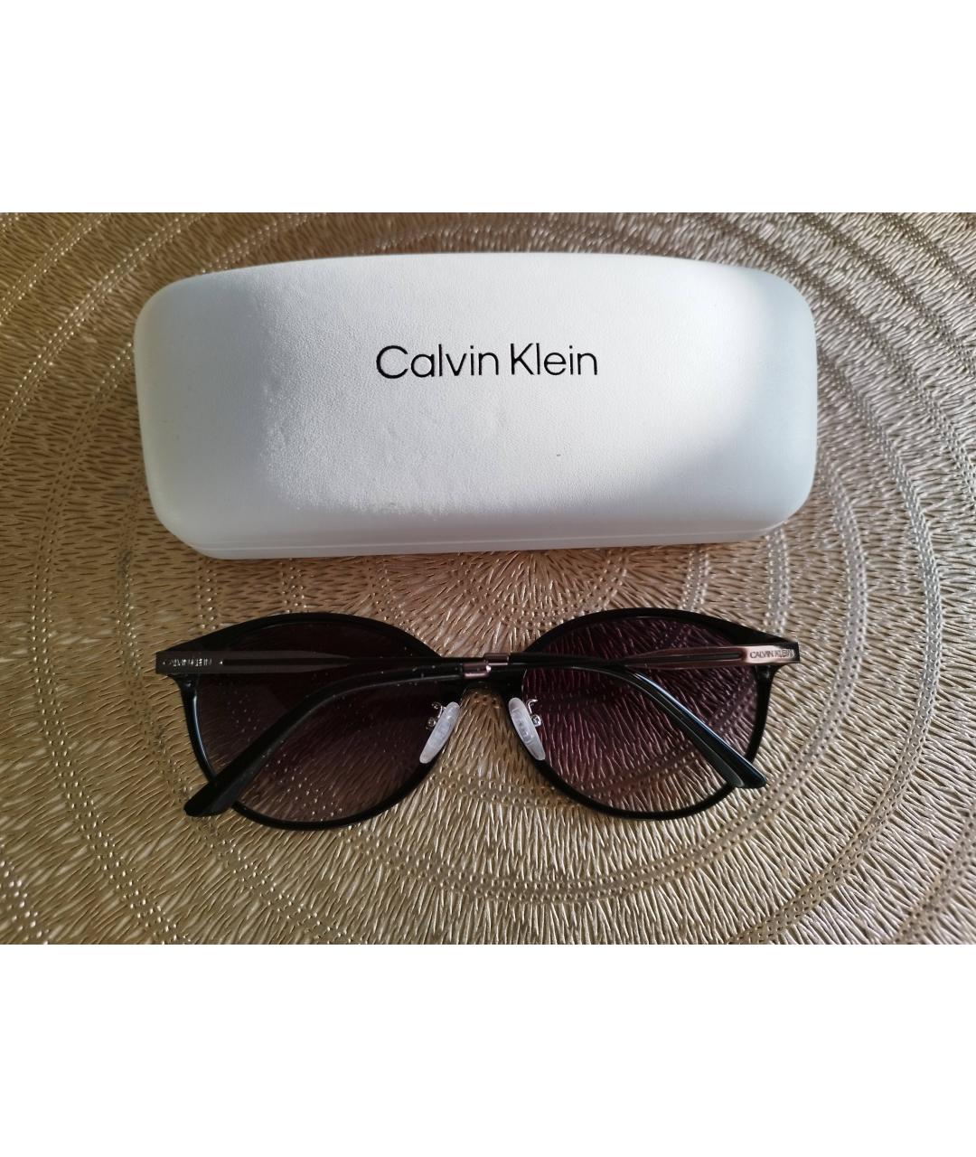CALVIN KLEIN Черные пластиковые солнцезащитные очки, фото 6