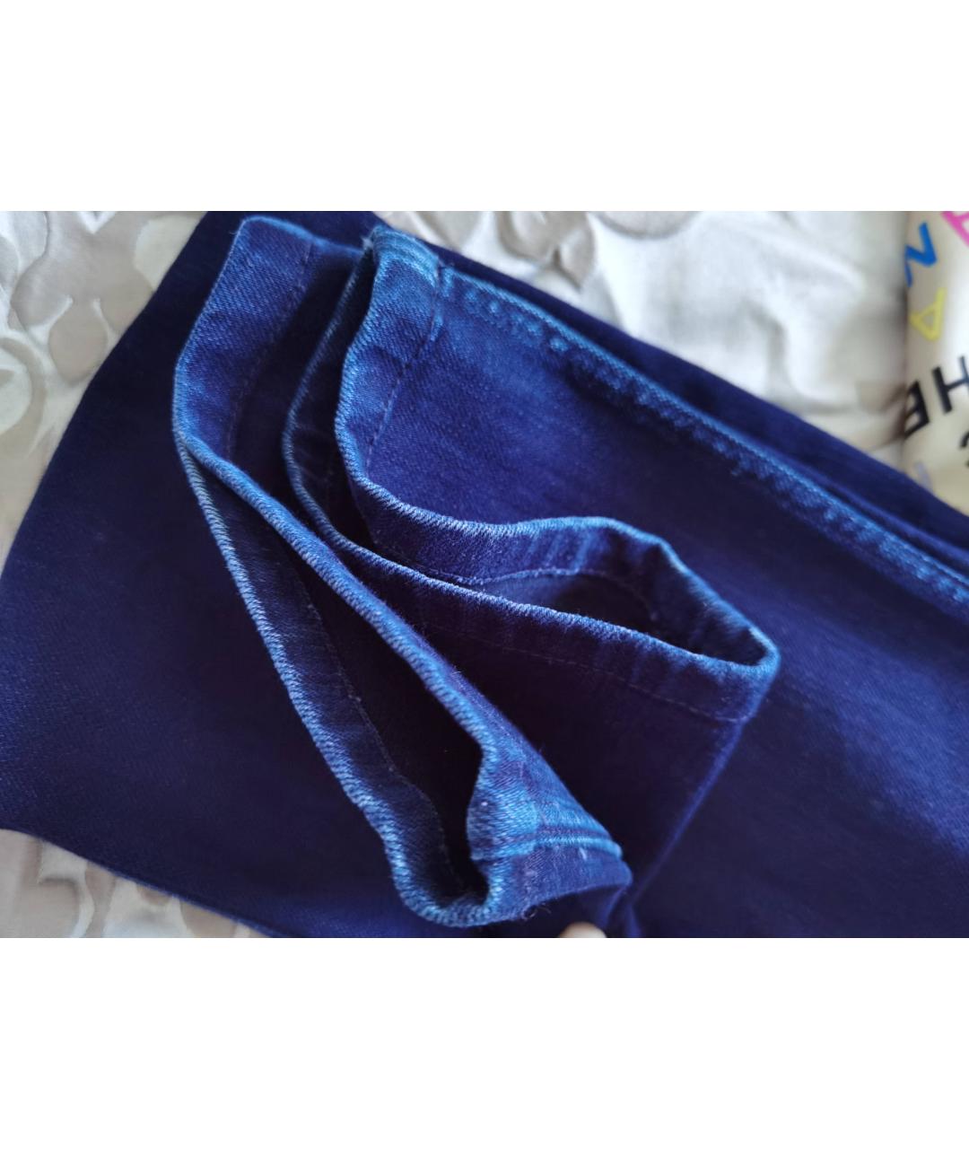 BURBERRY Темно-синие хлопко-эластановые прямые джинсы, фото 7