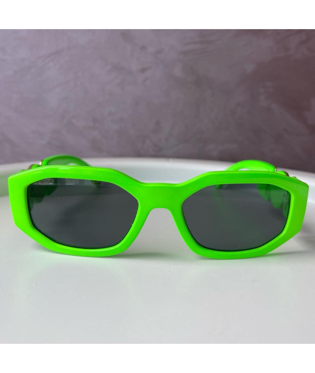 VERSACE Салатовые пластиковые солнцезащитные очки, фото 9