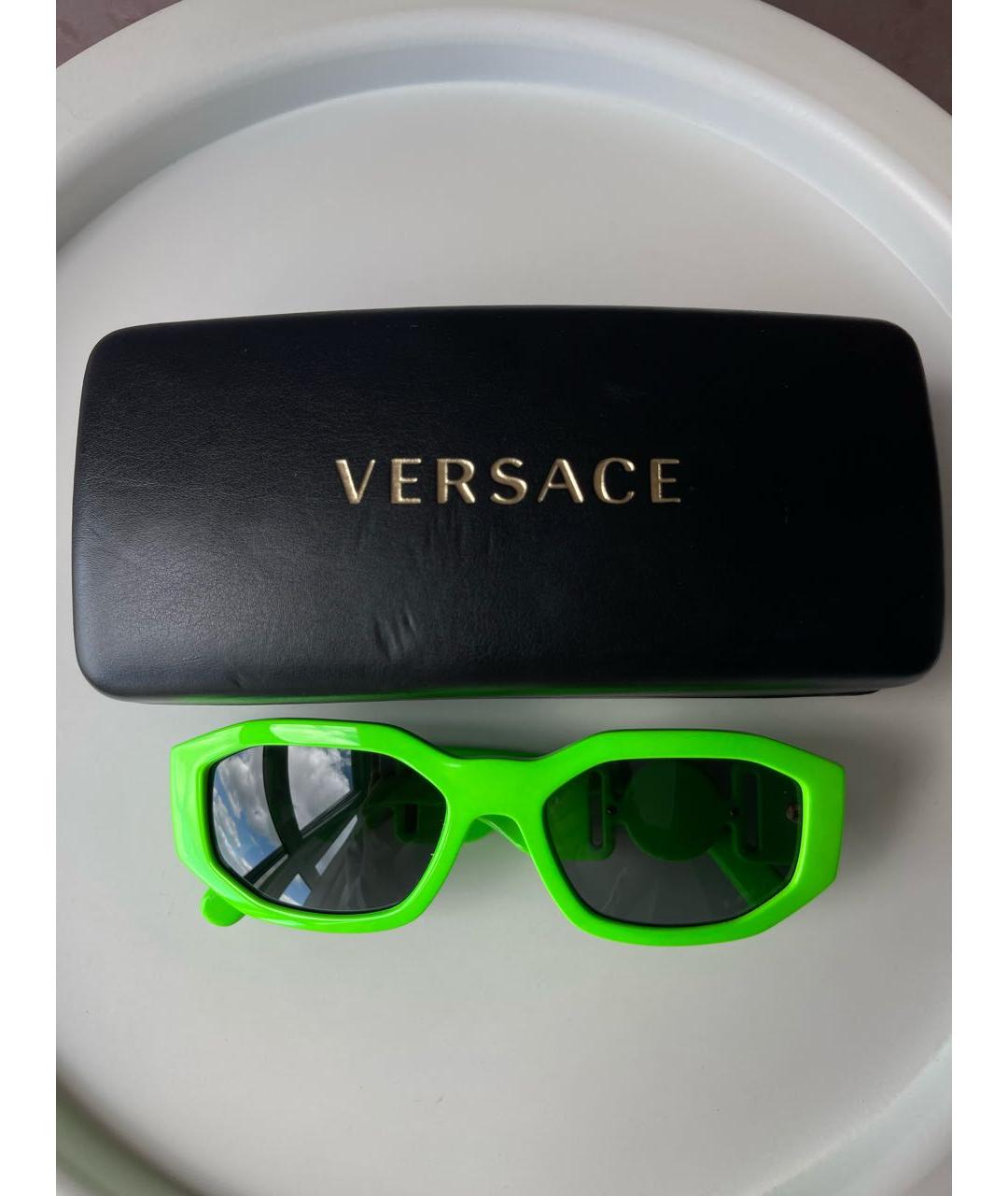 VERSACE Салатовые пластиковые солнцезащитные очки, фото 8