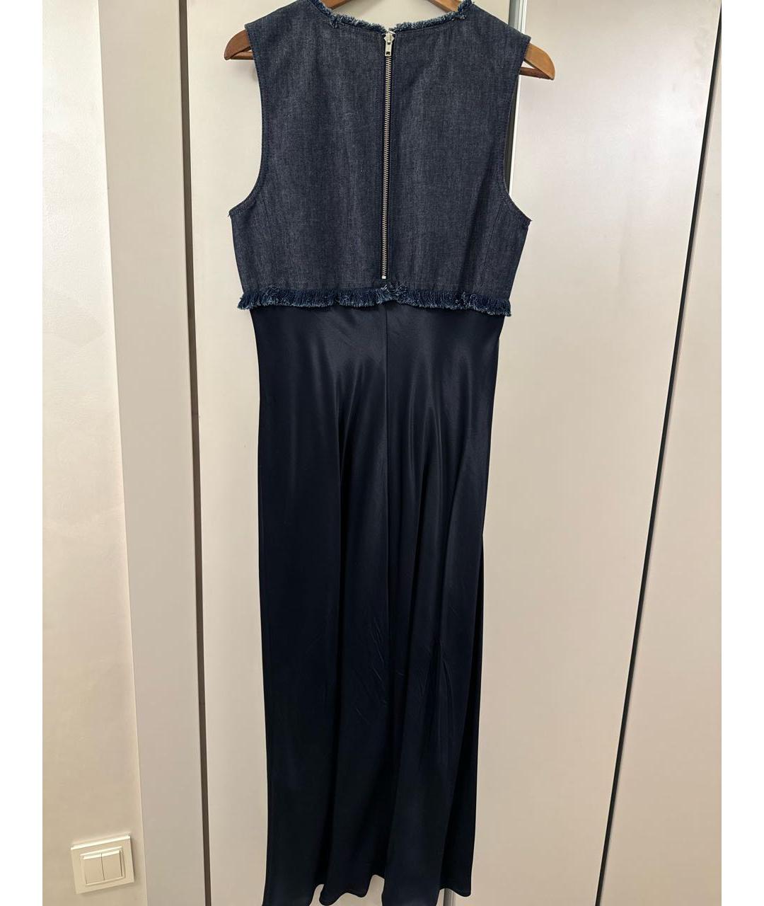 DKNY Темно-синее вискозное коктейльное платье, фото 2
