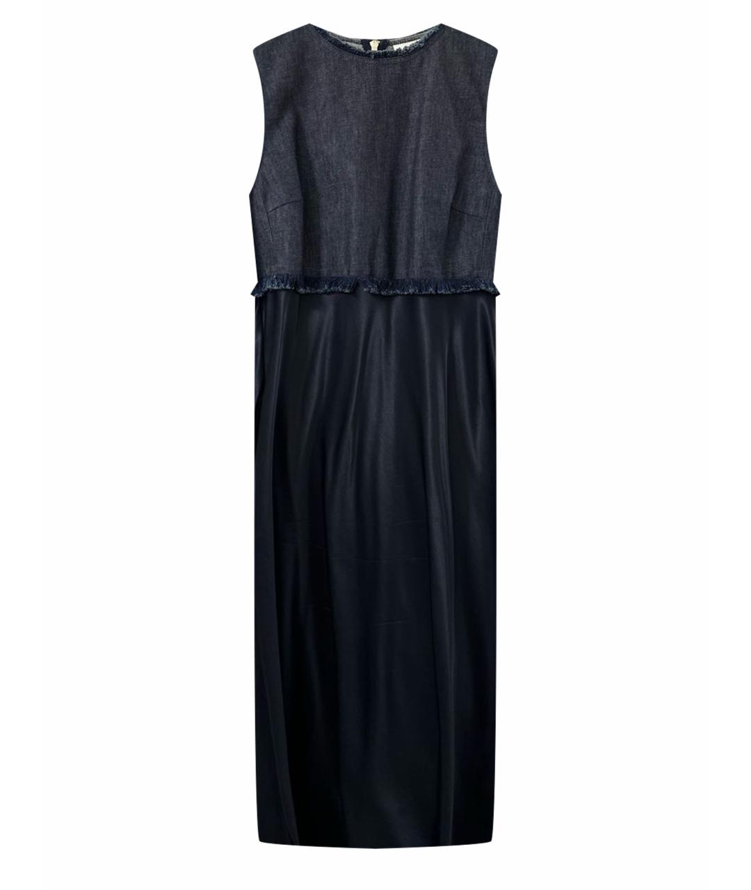 DKNY Темно-синее вискозное коктейльное платье, фото 1