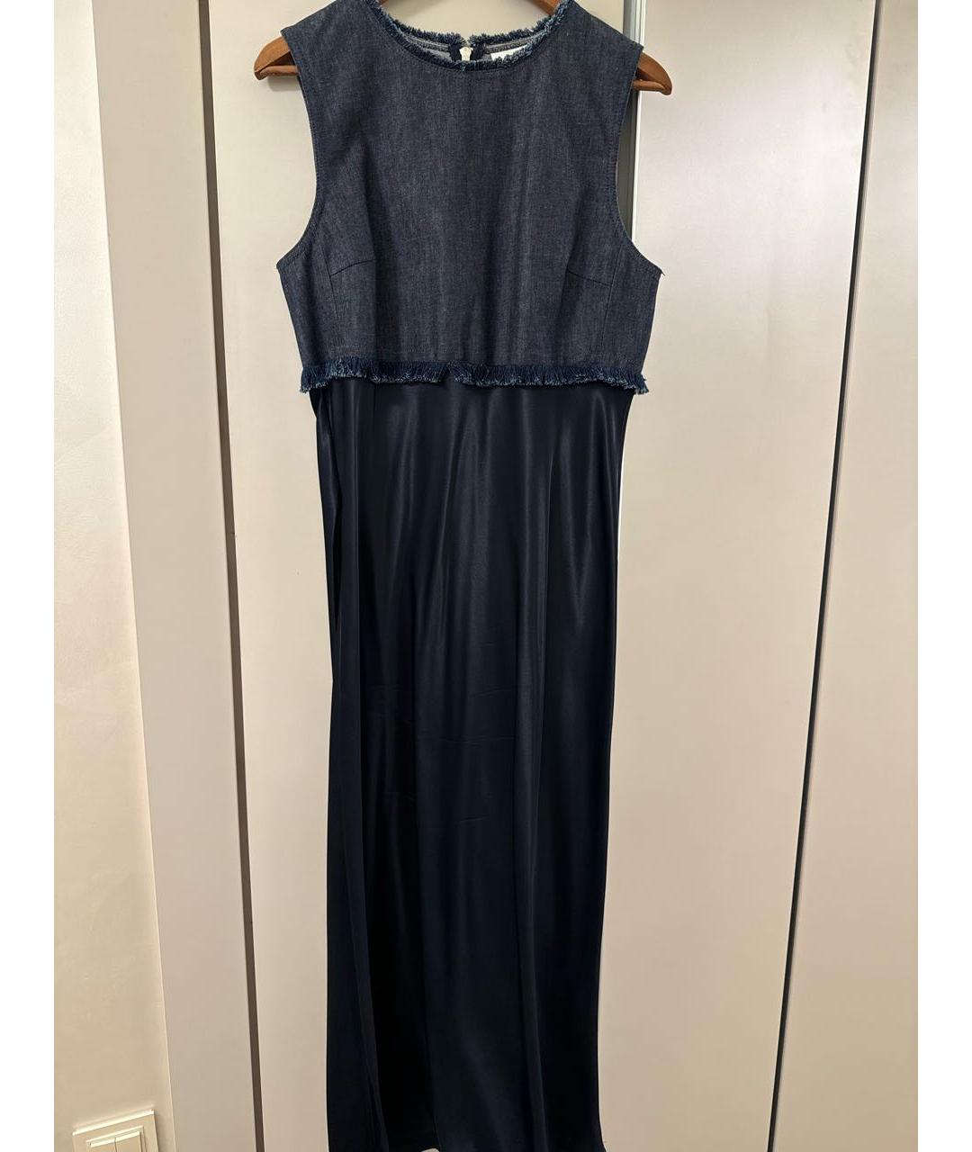 DKNY Темно-синее вискозное коктейльное платье, фото 9