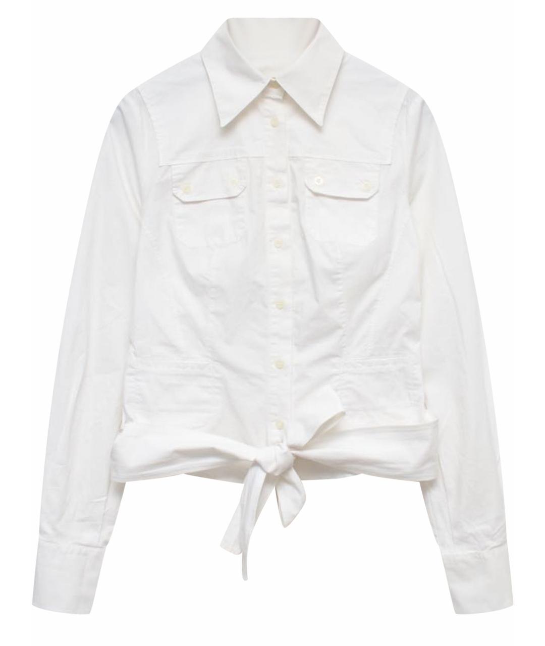 FRANKIE MORELLO Белая хлопко-эластановая рубашка, фото 1