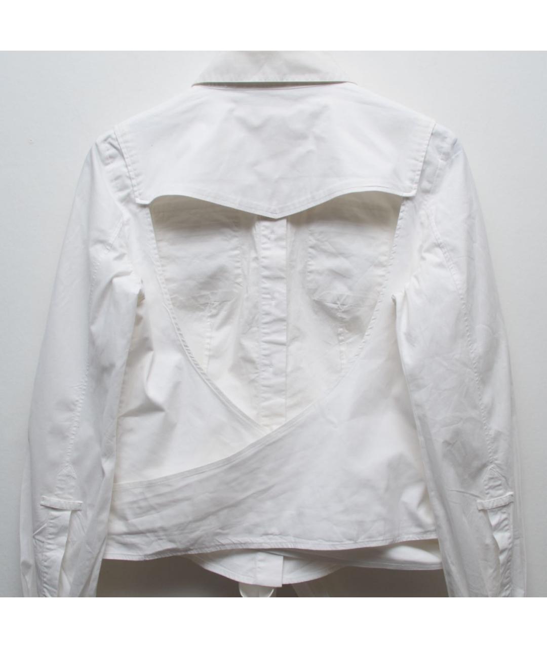 FRANKIE MORELLO Белая хлопко-эластановая рубашка, фото 3