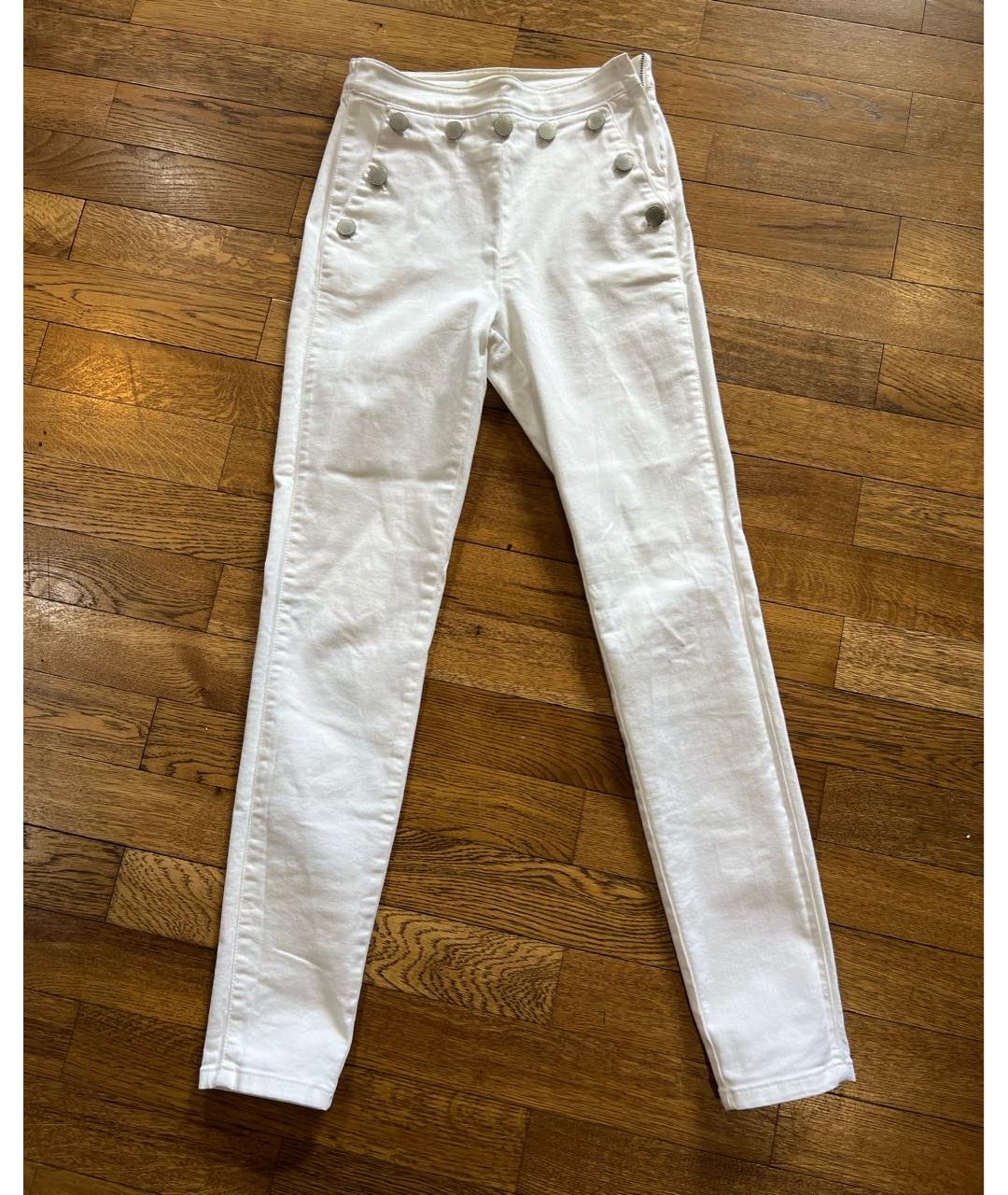 MAJE Белые хлопковые джинсы слим, фото 9